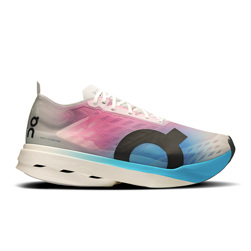 On Cloudboom Strike Scarpa Corsa su Strada per Uomo in White/Horizon, Taglia: 48, Polyester ️