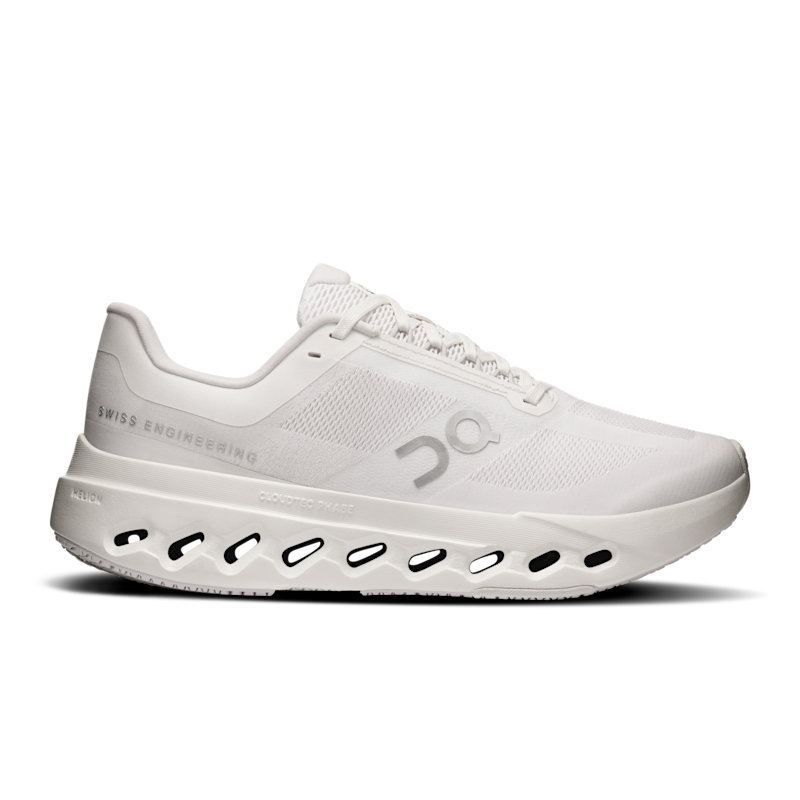 On Women's Cloudsurfer Next Wide Road Running Shoe in White/White, Size: 8, Recycled Polyester