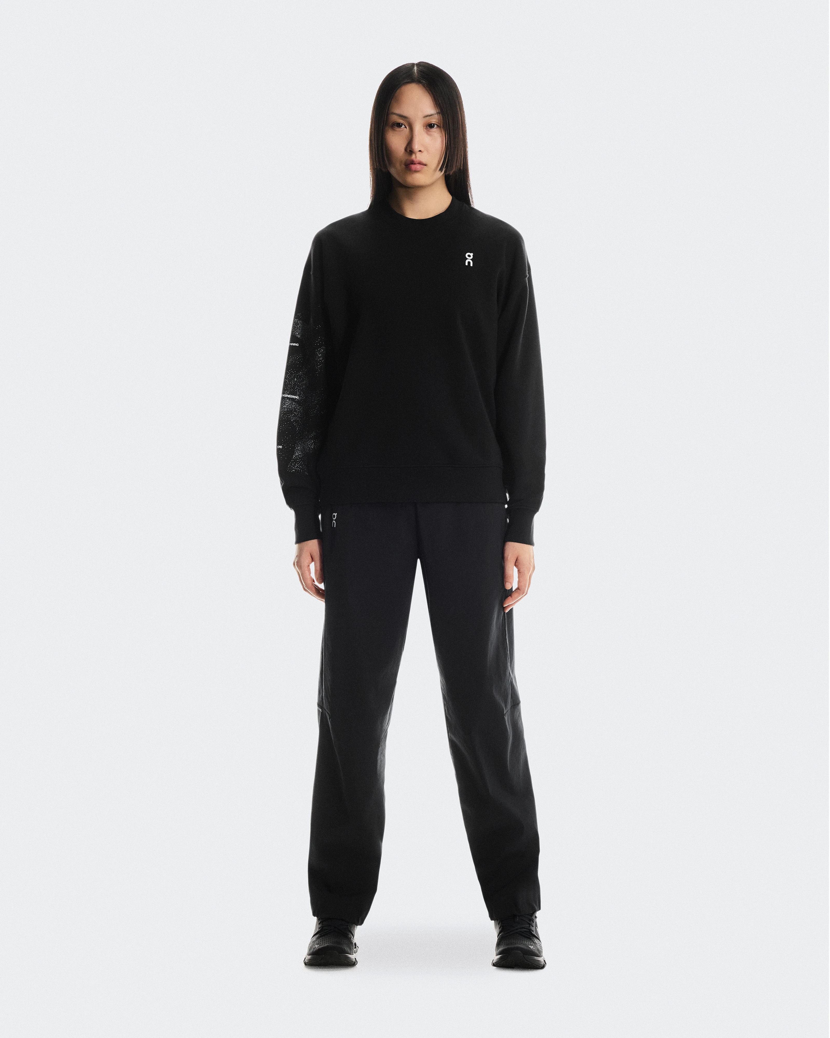 On Club Crew Graphic Black & Olive Women Hoodies and sweatshirts