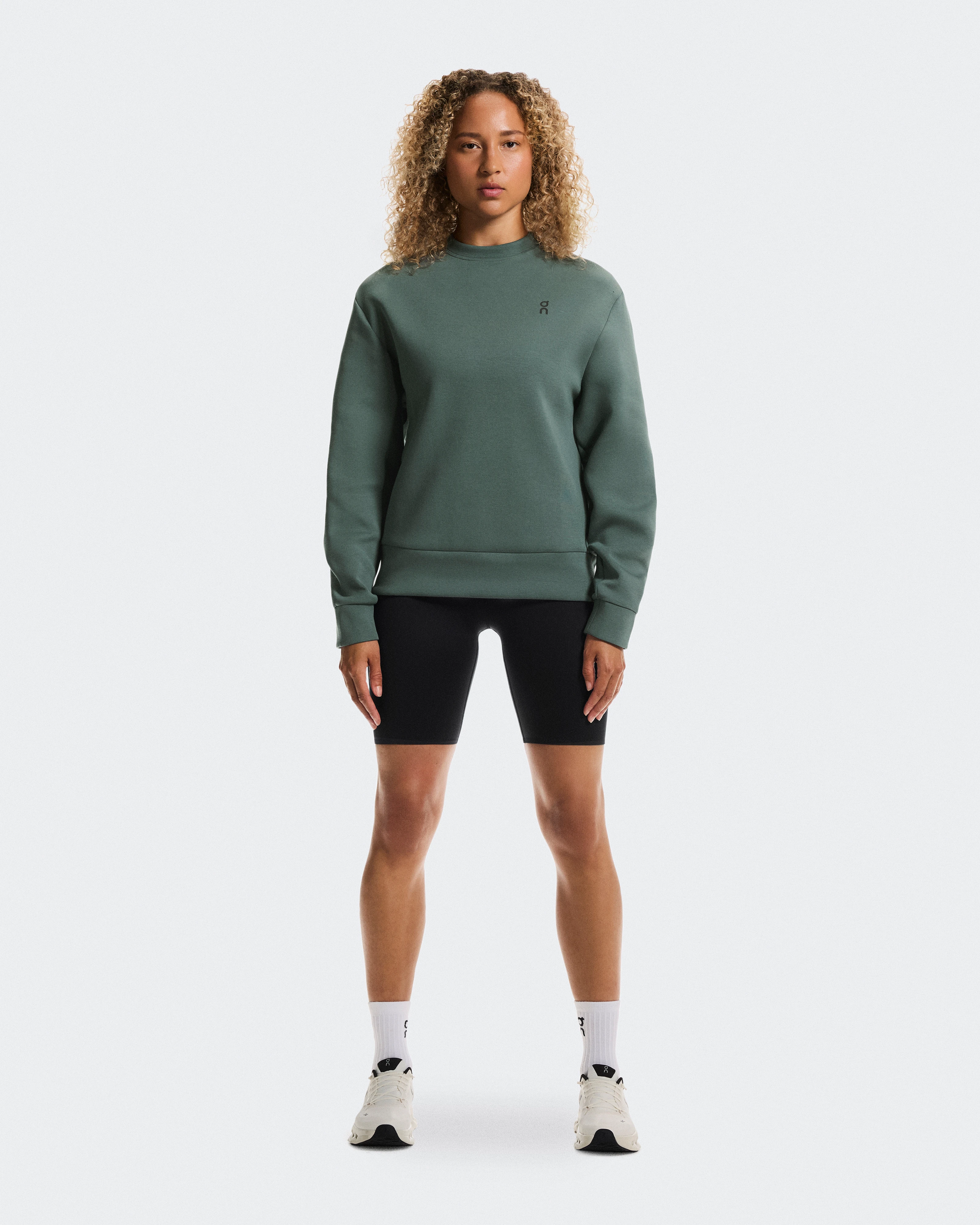 On Focus Tech Crew Olive Damen Hoodies & Sweatshirts