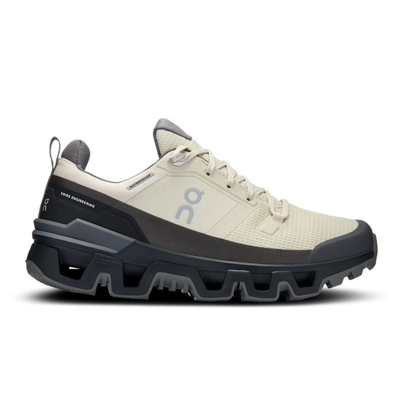On Women's Cloudwander Waterproof Hiking Shoe in Sand/Black, Size: 42