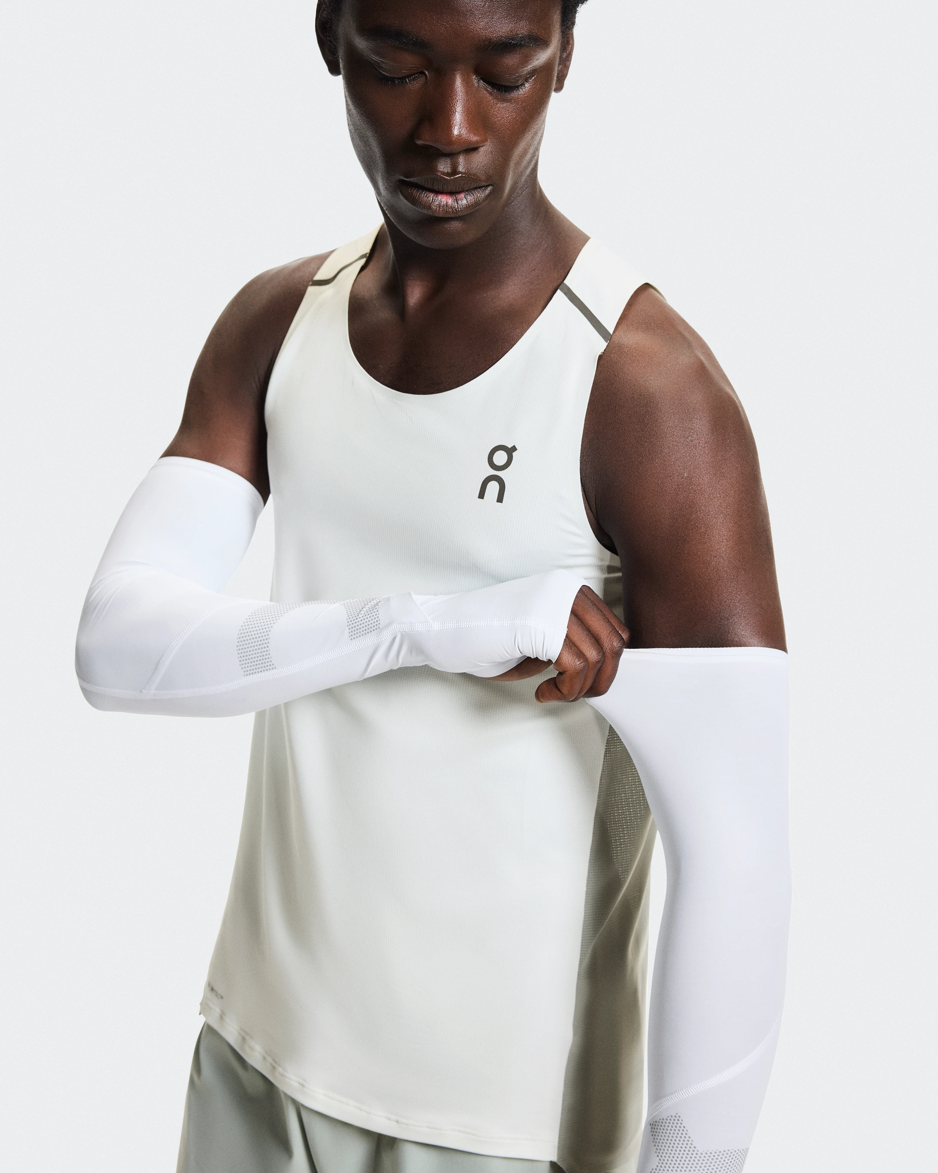 On Solar Arm Sleeves White Unisexe Manches