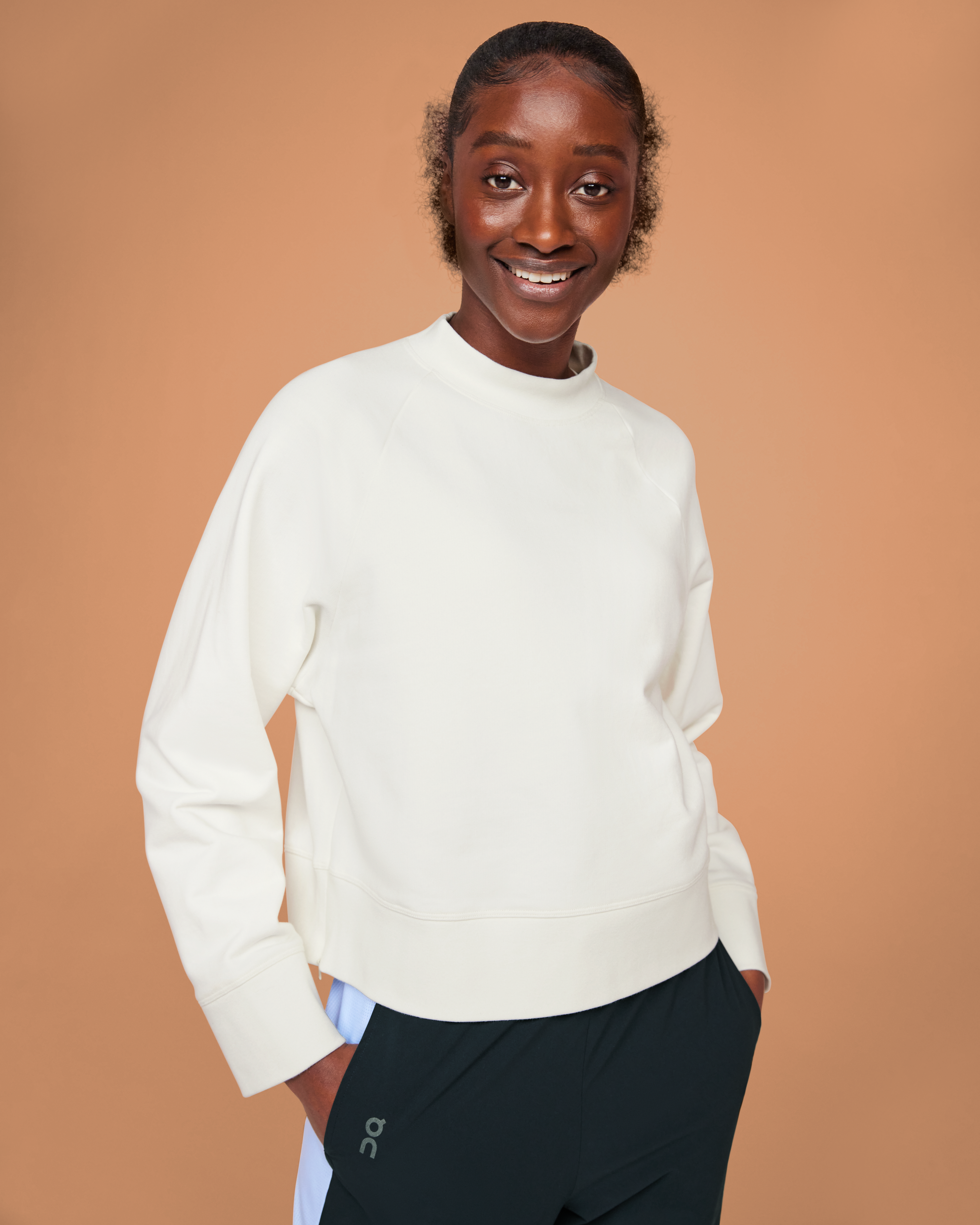 On Crew Neck Undyed-White Women Hoodies and sweatshirts