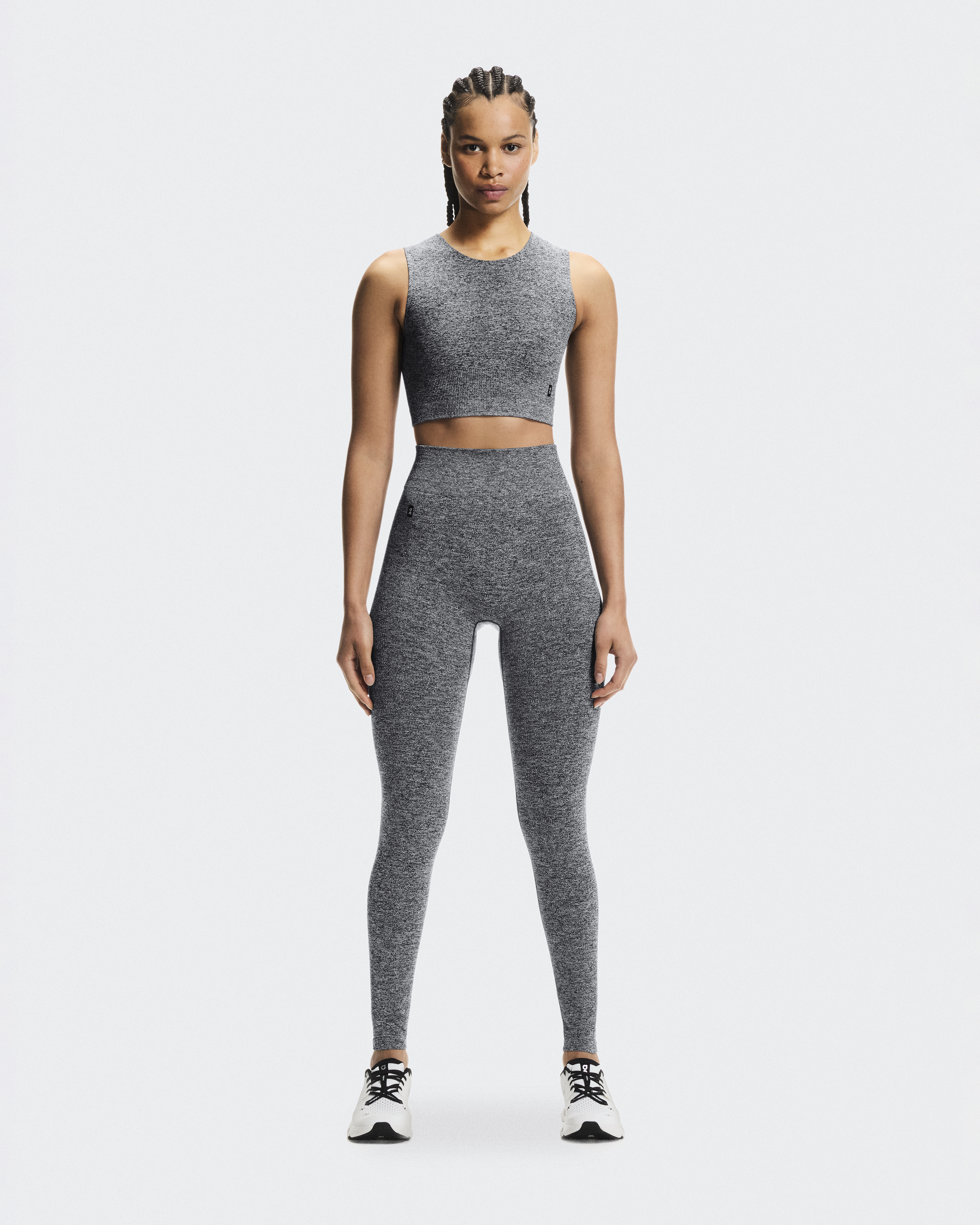 Studio Knit Leggings Tights in Graphite Heather