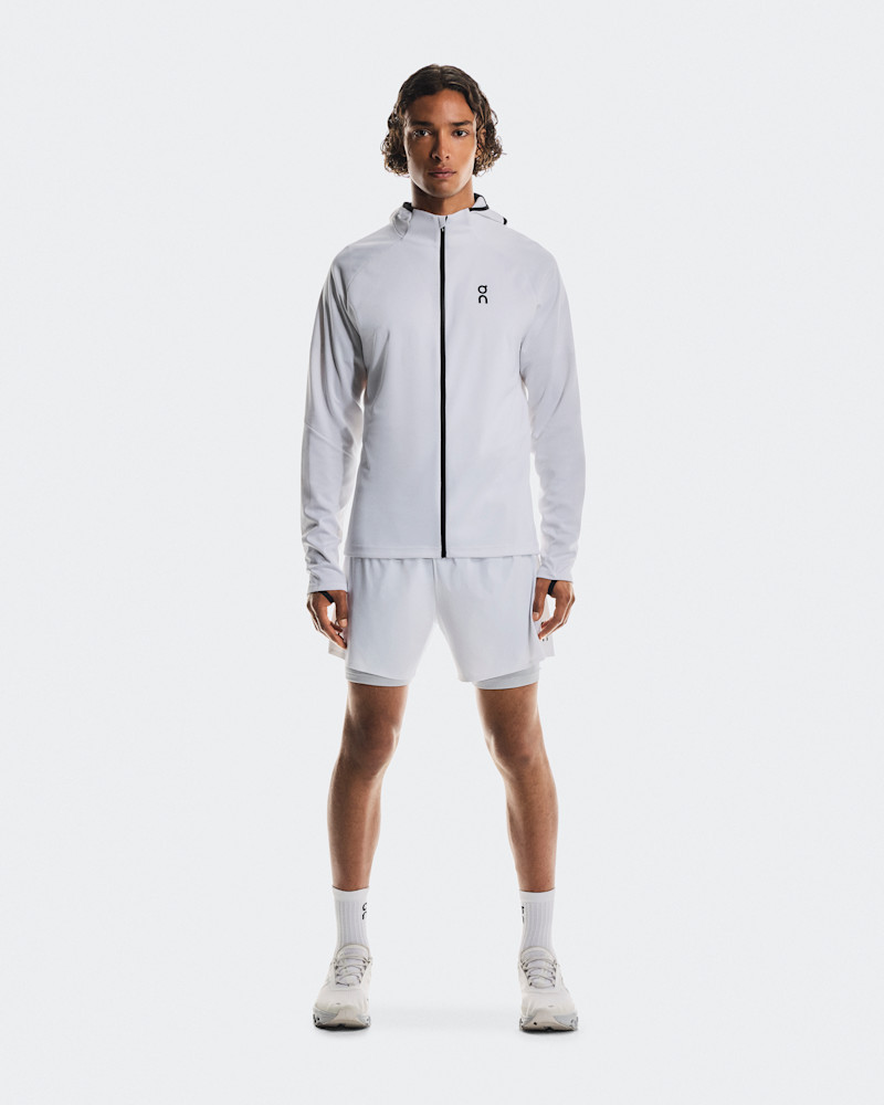 On Men's 5" Performance 2/1 Shorts in White Glacier, Size: Large, Polyamide Polyester
