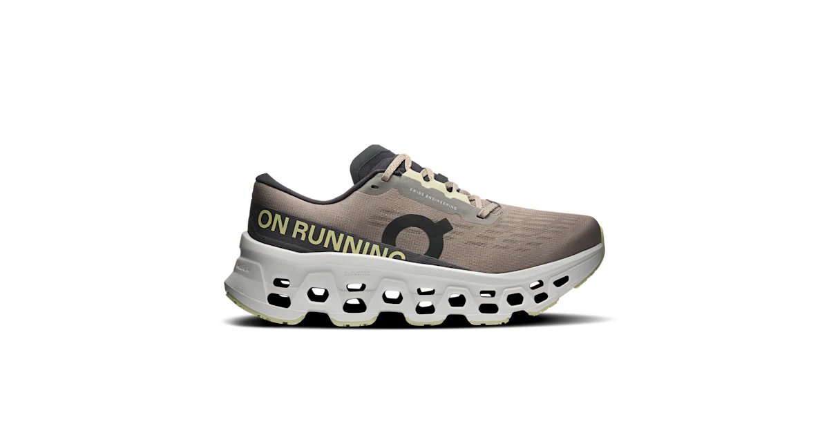 Tenis Cloudmonster 3 gris oscuro y marfil para mujer · On