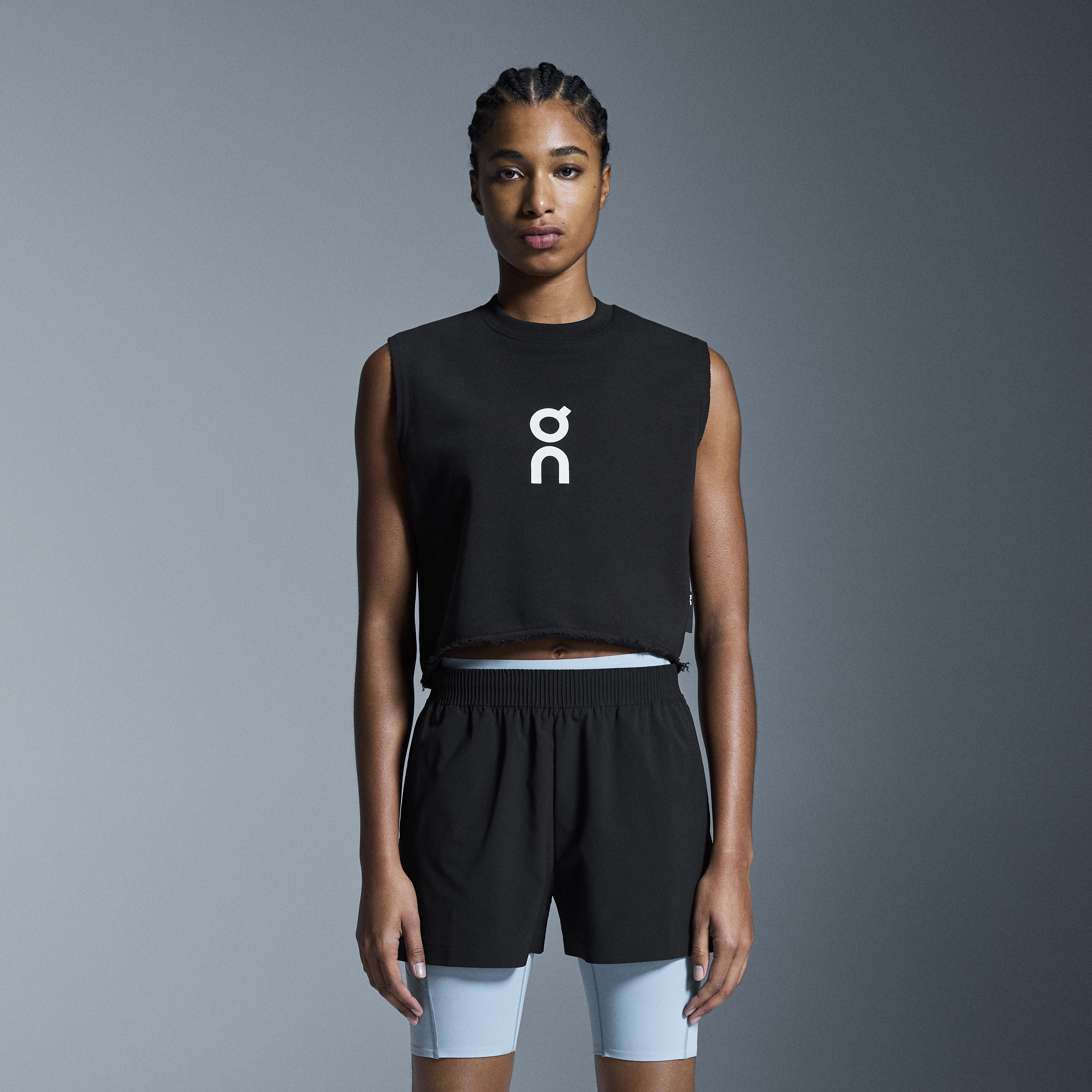 Club Crew Crop Shirt in Black