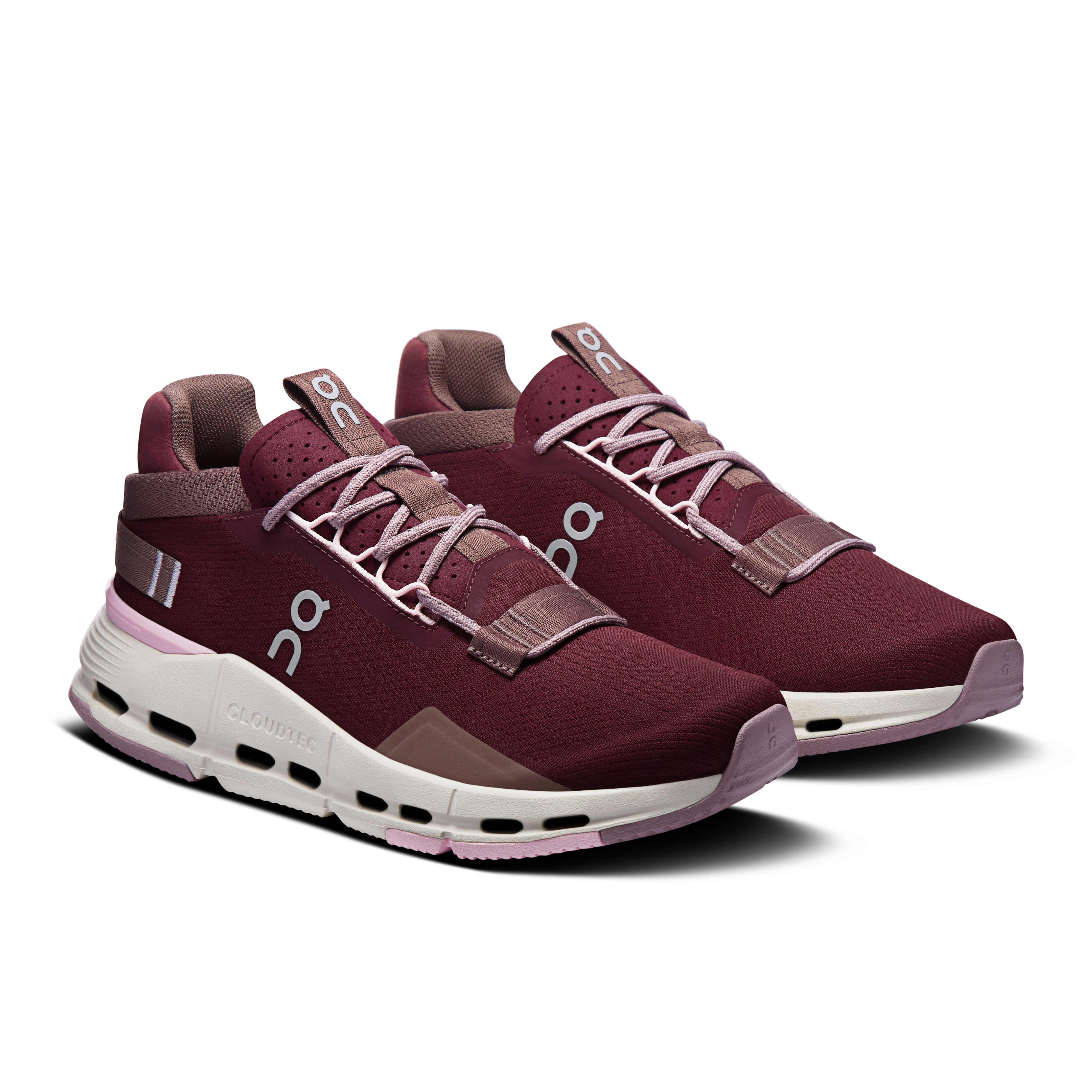 On Cloudnova 2 Maroon & Peony Damen Aktiver Lebensstil Schuhe