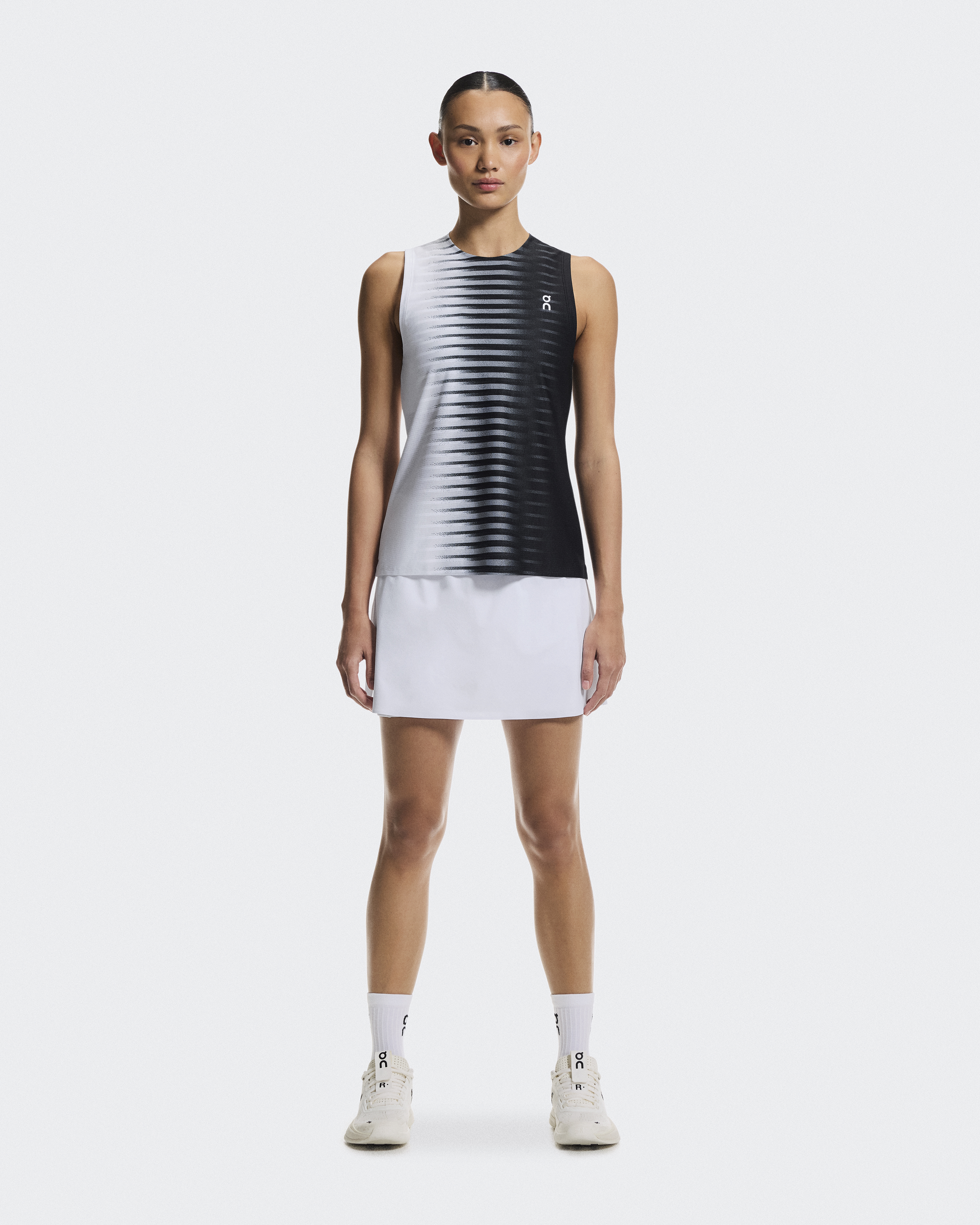 Court Tank Top Edge in Black/White