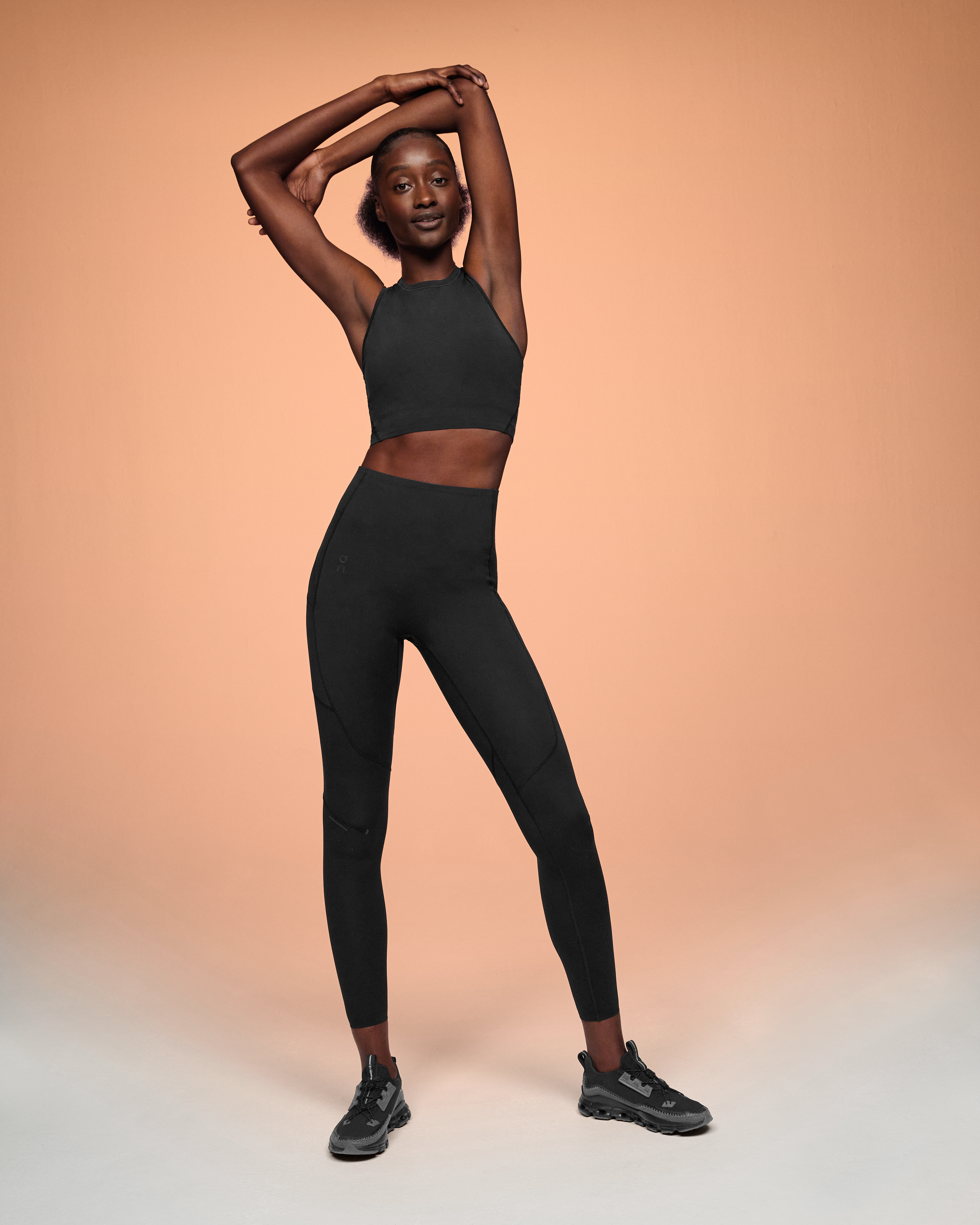 Solid Crop Tank Top & Ruched Leggings (Color : Black, Size : Medium) :  : Clothing, Shoes & Accessories