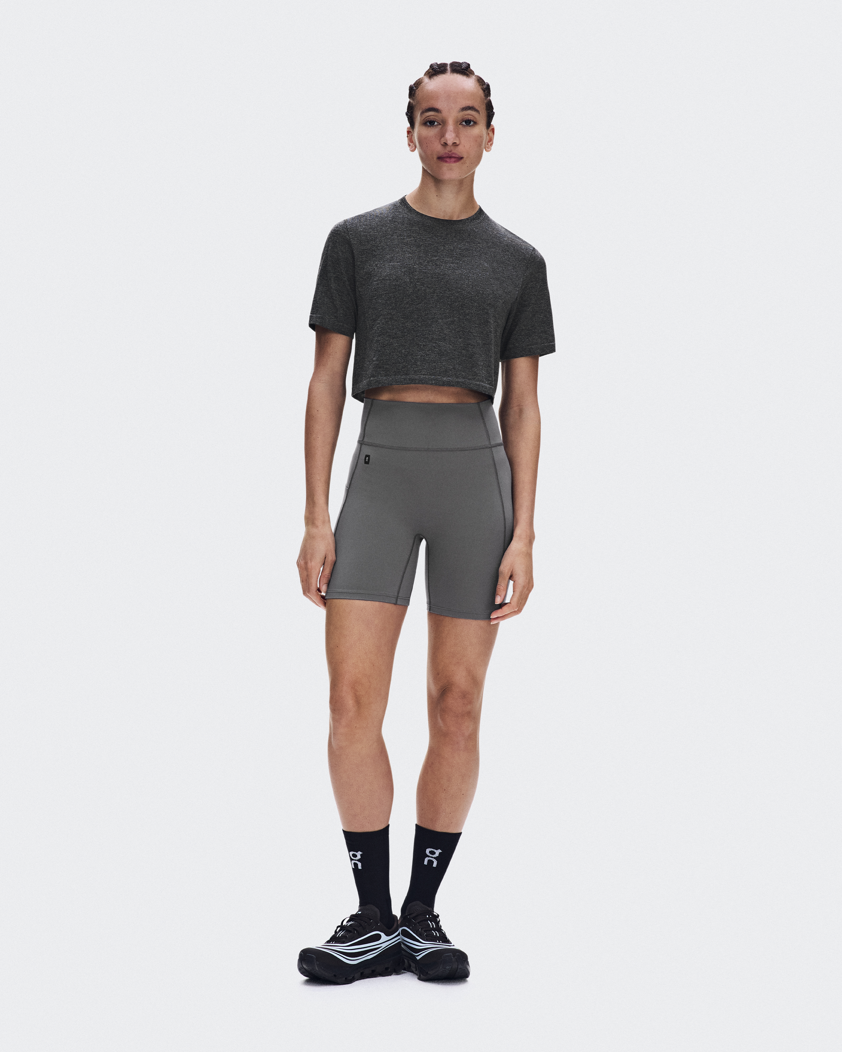 Train Flex-T Crop Short-Sleeve Shirt in Ember Heather