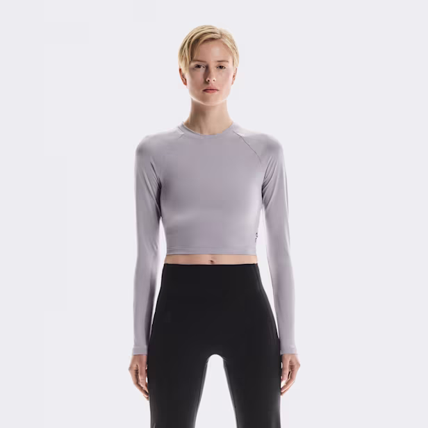 Studio Long-T Crop Long-Sleeve Shirt in Lilac