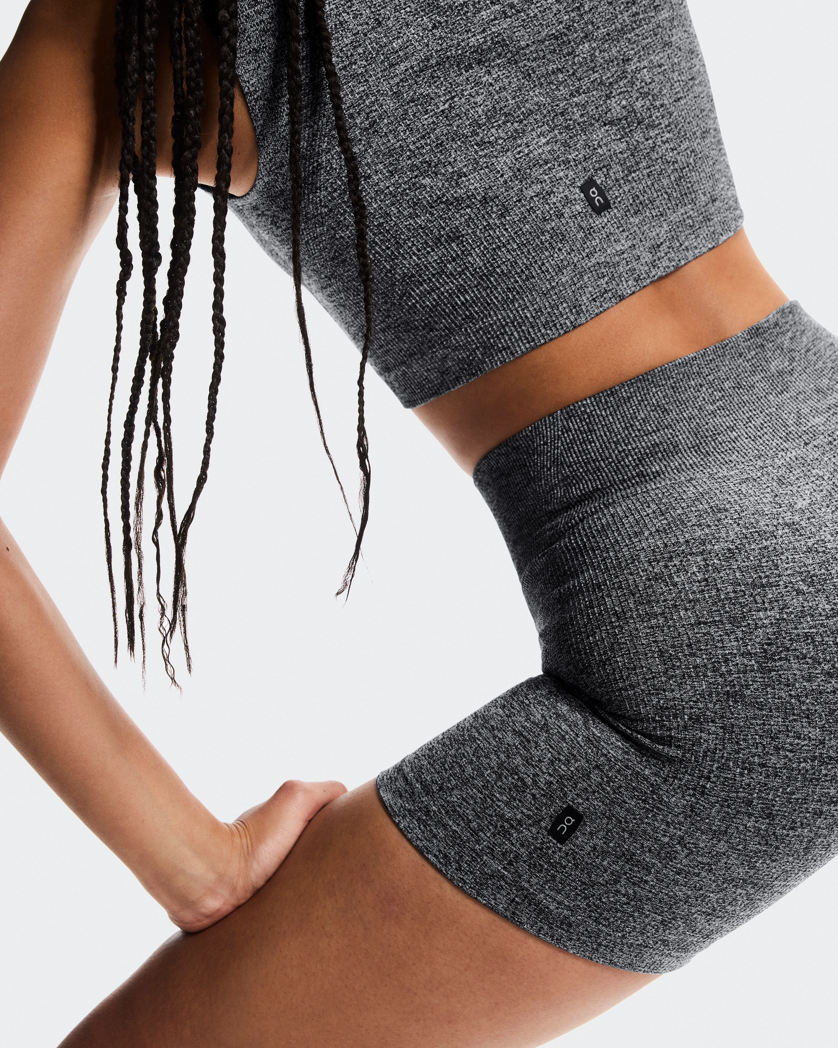 On Studio Knit Shorts Graphite Heather Feminino Shorts