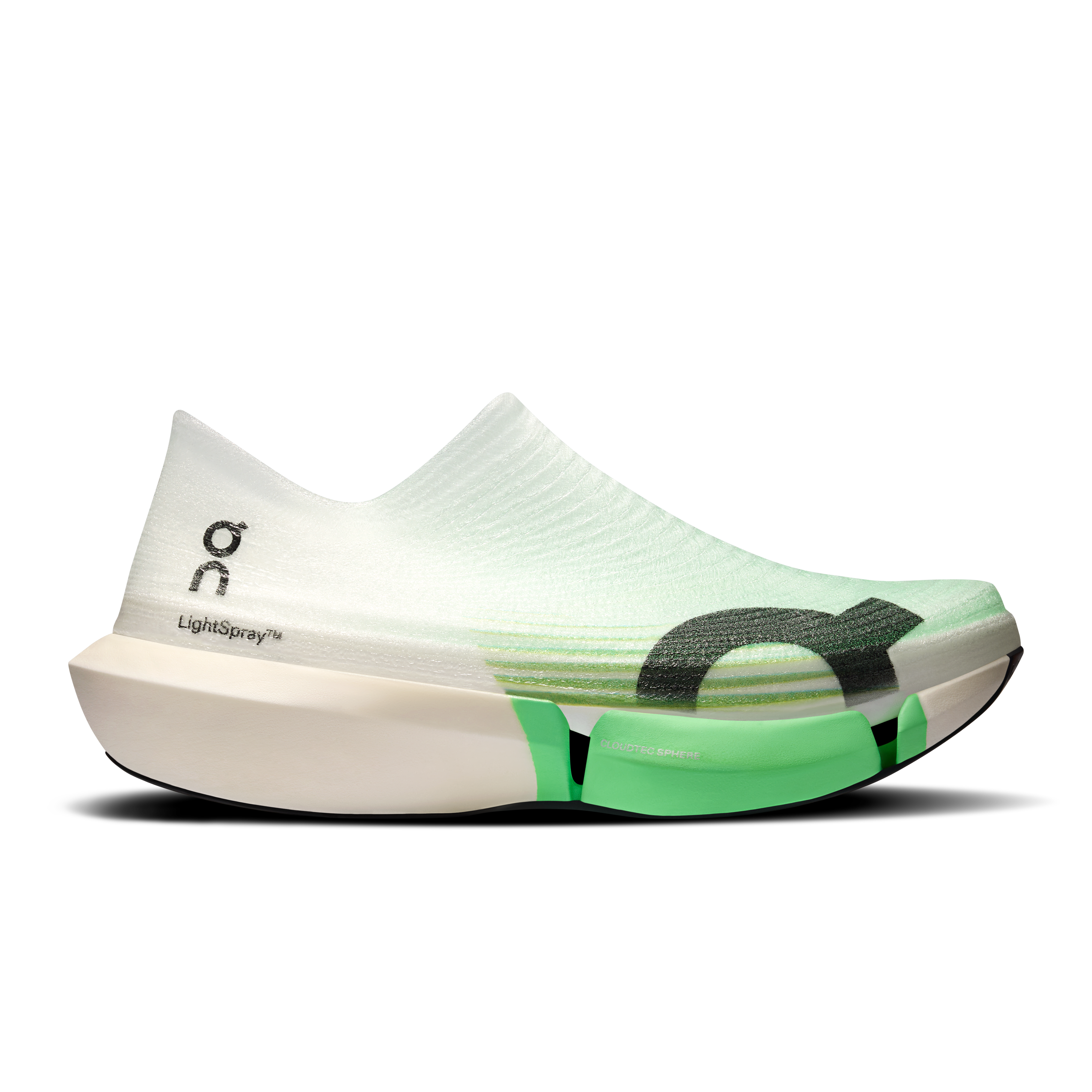 LightSpray Cloudboom Strike 2 Road Running Shoe in White/Verdite