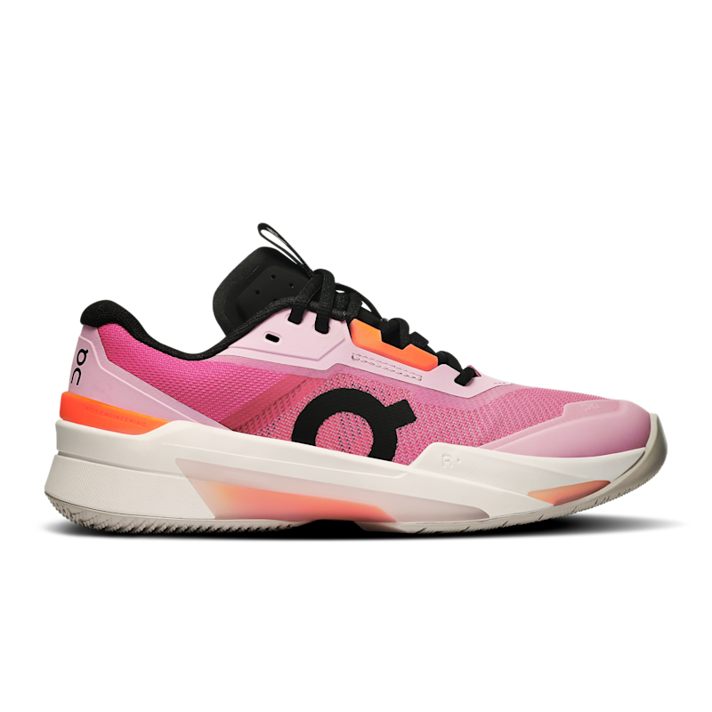 On Women's THE ROGER Pro Fire Tennis Shoe in Pink/Flame, Size: 4, Recycled Polyester