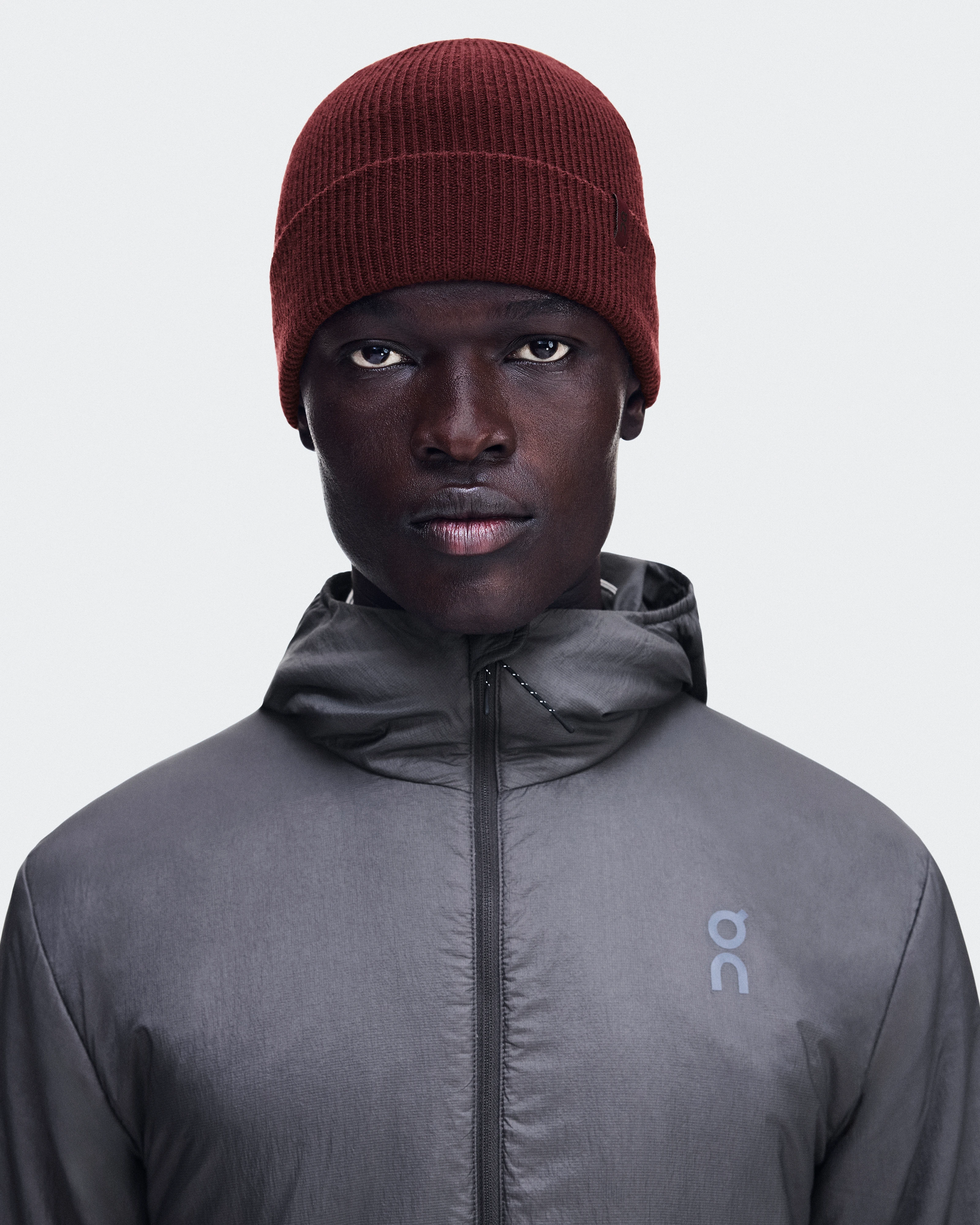 On Merino Beanie Maroon Unisex Headwear
