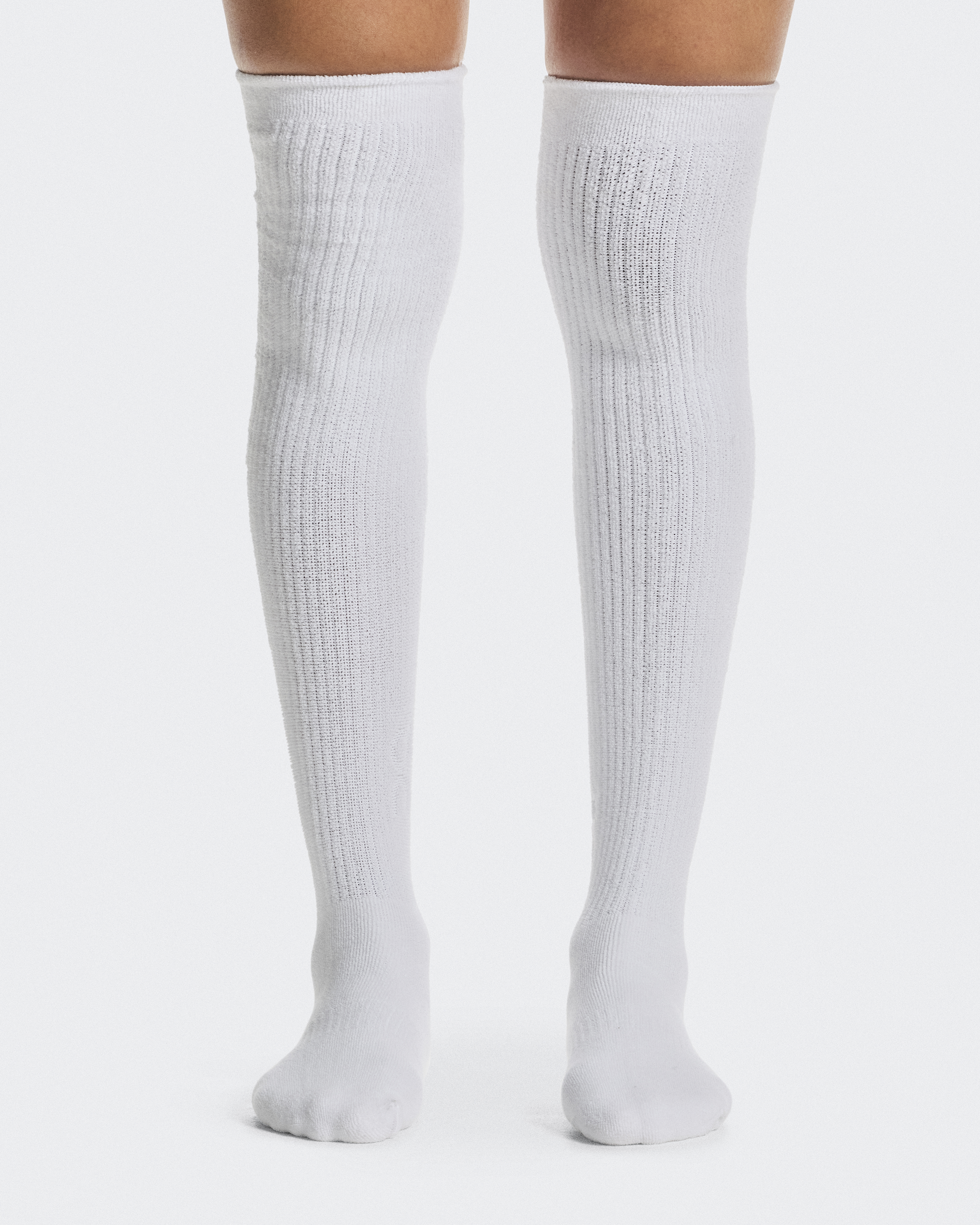 Terry Sock Knee High in White