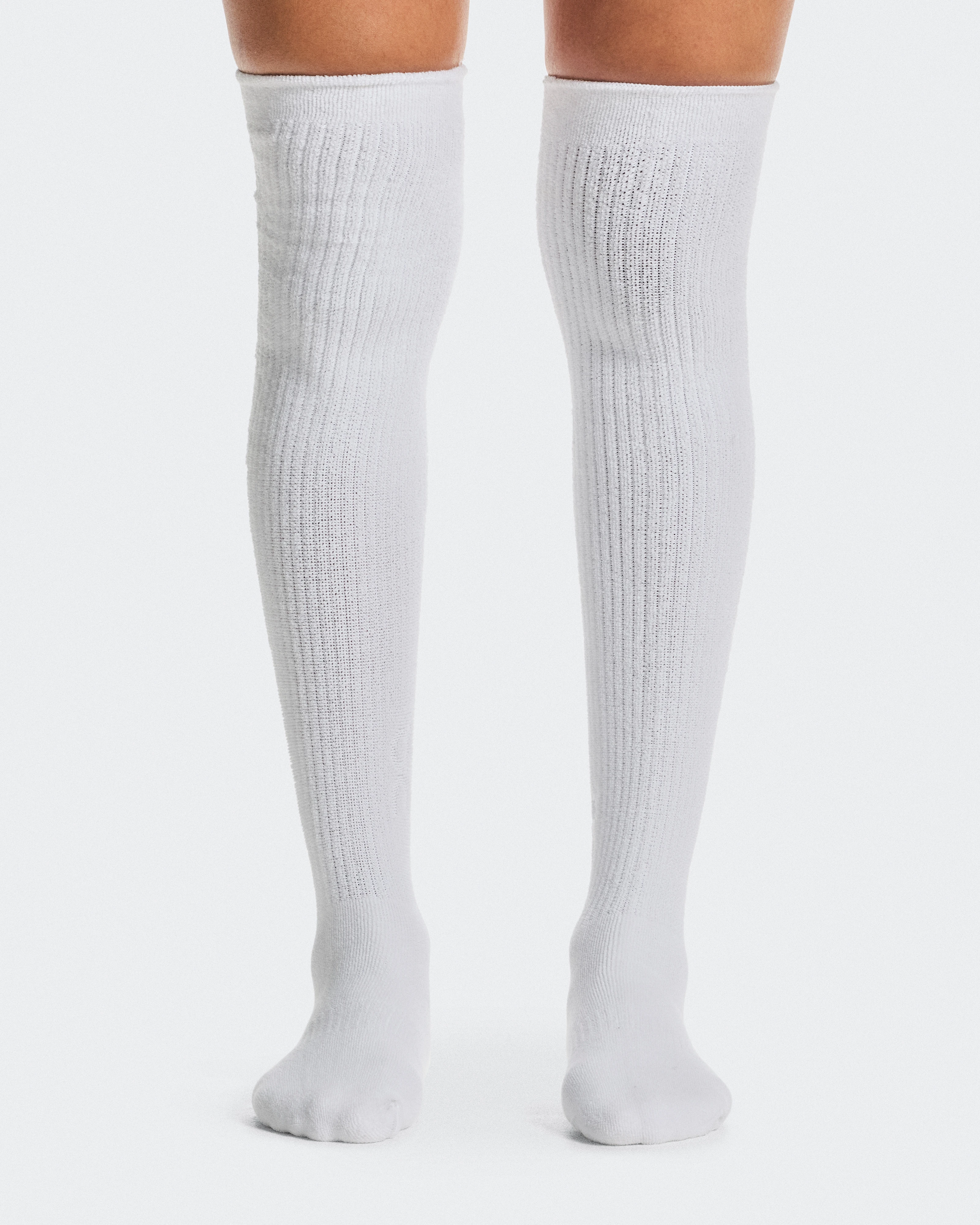 On Terry Sock Knee High White Unisex Socks