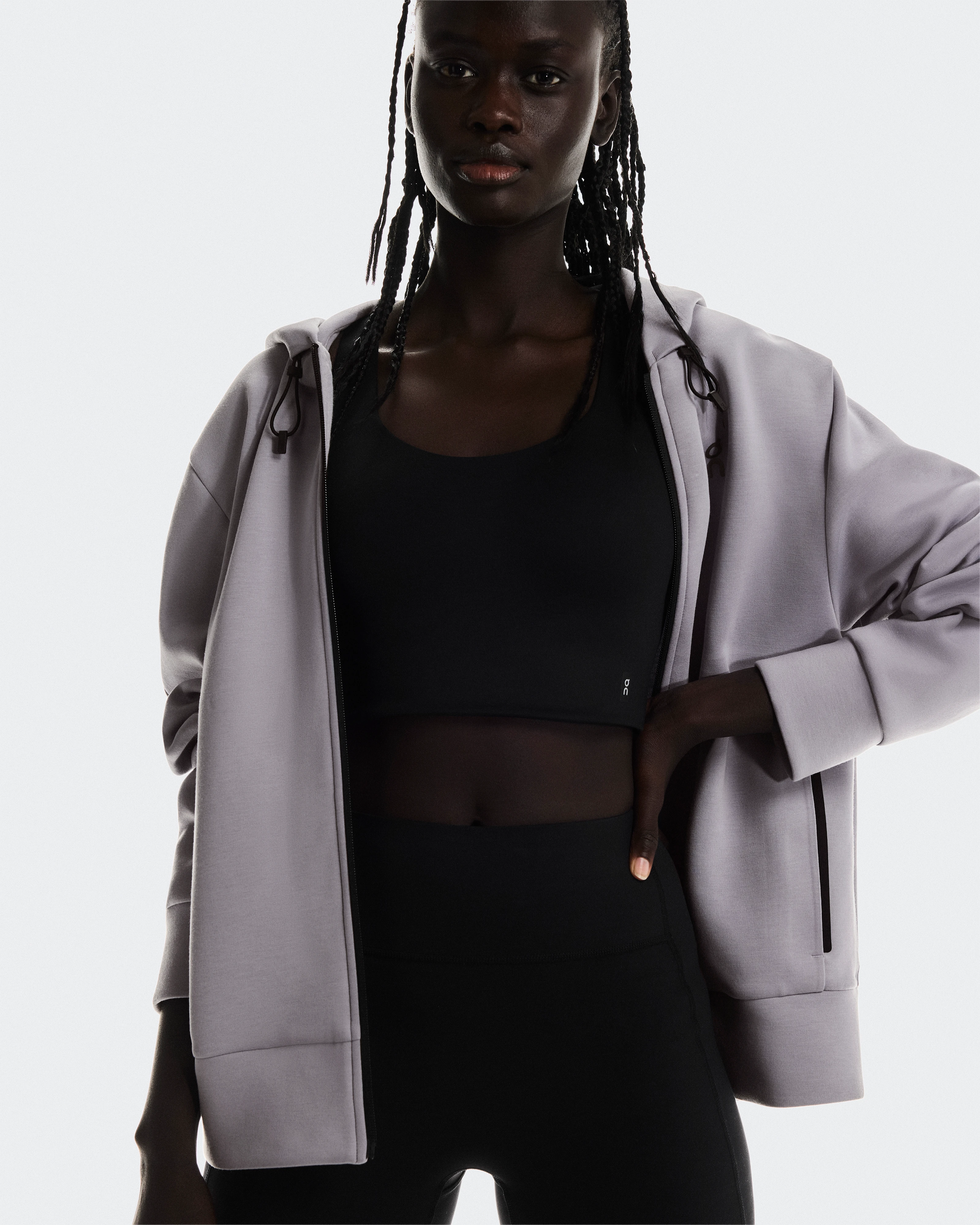 On Focus Tech Zip Hoodie Lilac Women Hoodies and sweatshirts
