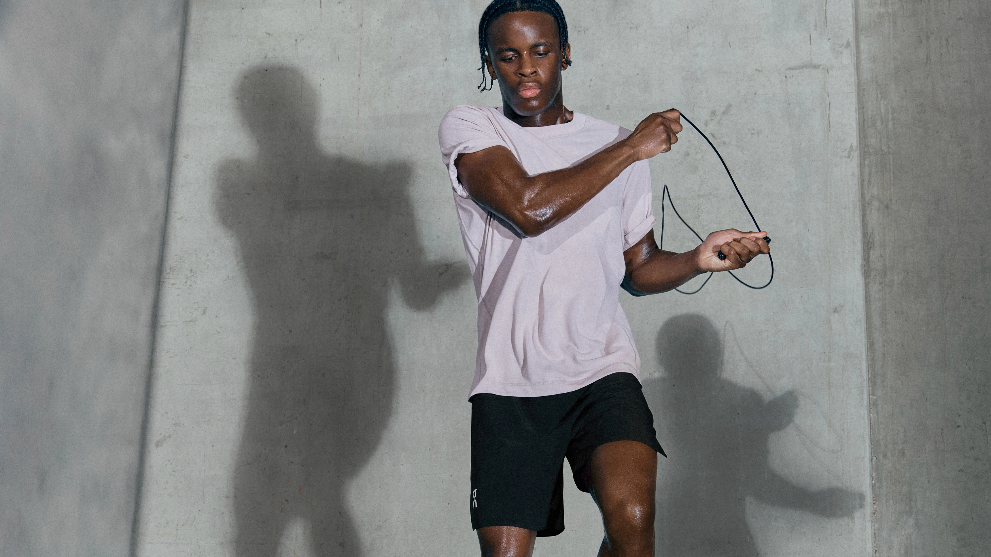 Man jumping rope.