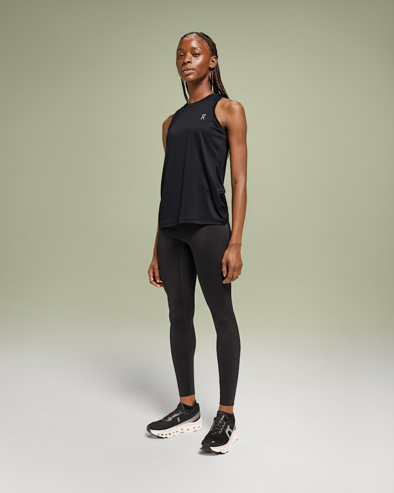 On Women's Core Tank Top in Black, Size: XXL, Polyester