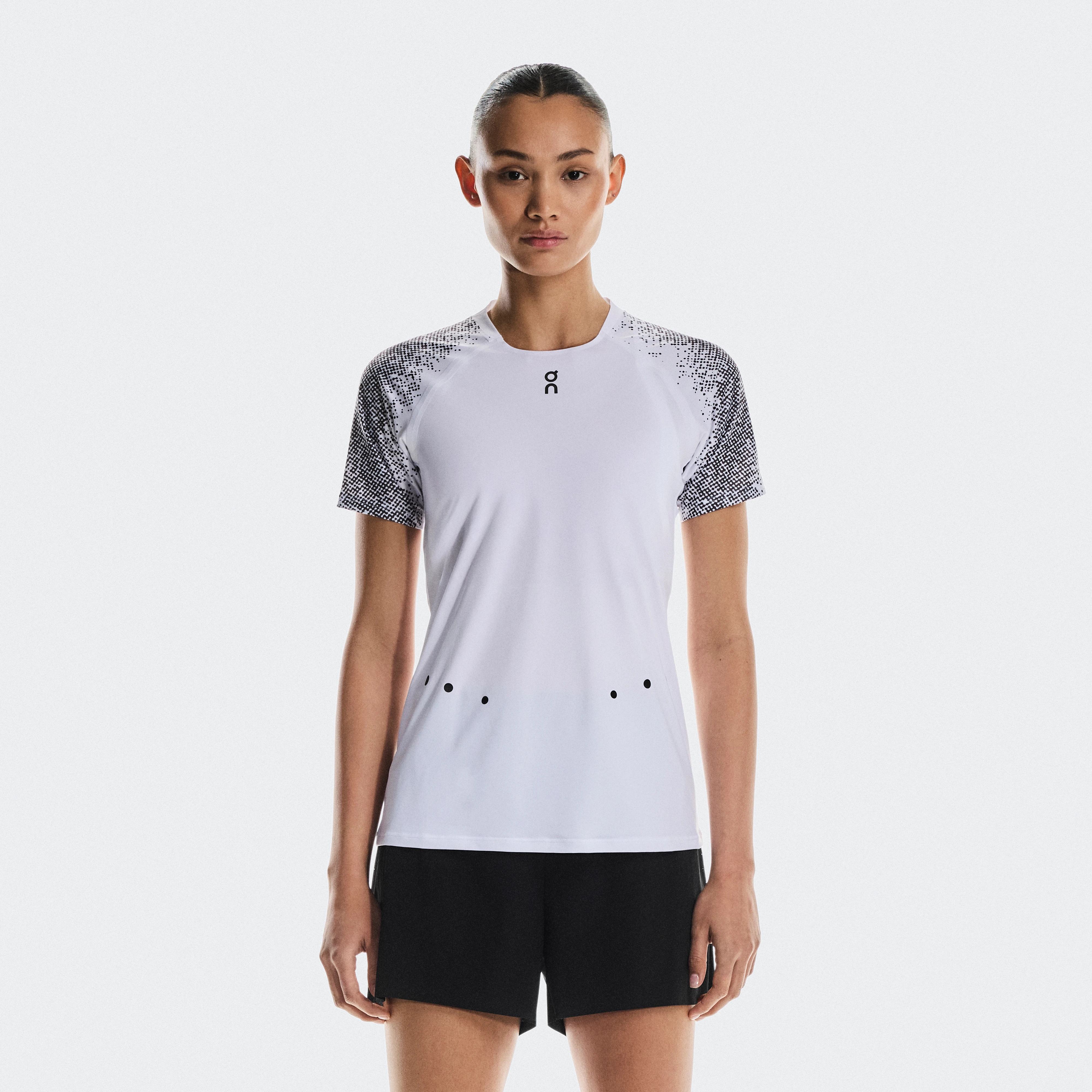 On Ultra-T White Grey Women Women – Trail running, outdoor, breathable Tops and t-shirts