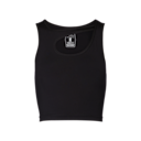 Studio Cut-Out Crop Shirt in Black