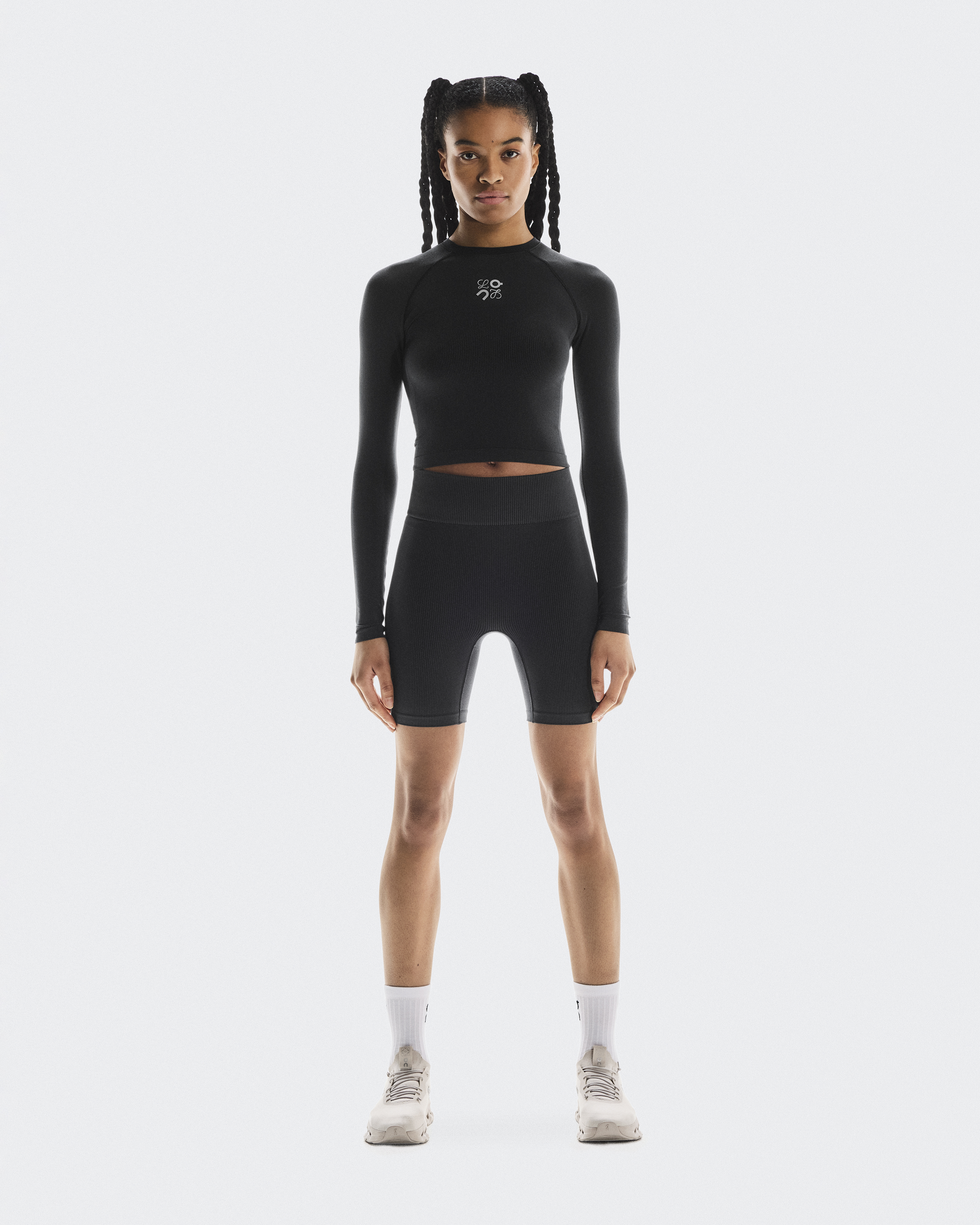 On Women's Seamless Shorts LOEWE in Black, Size: Large, Polyamide/Polyester