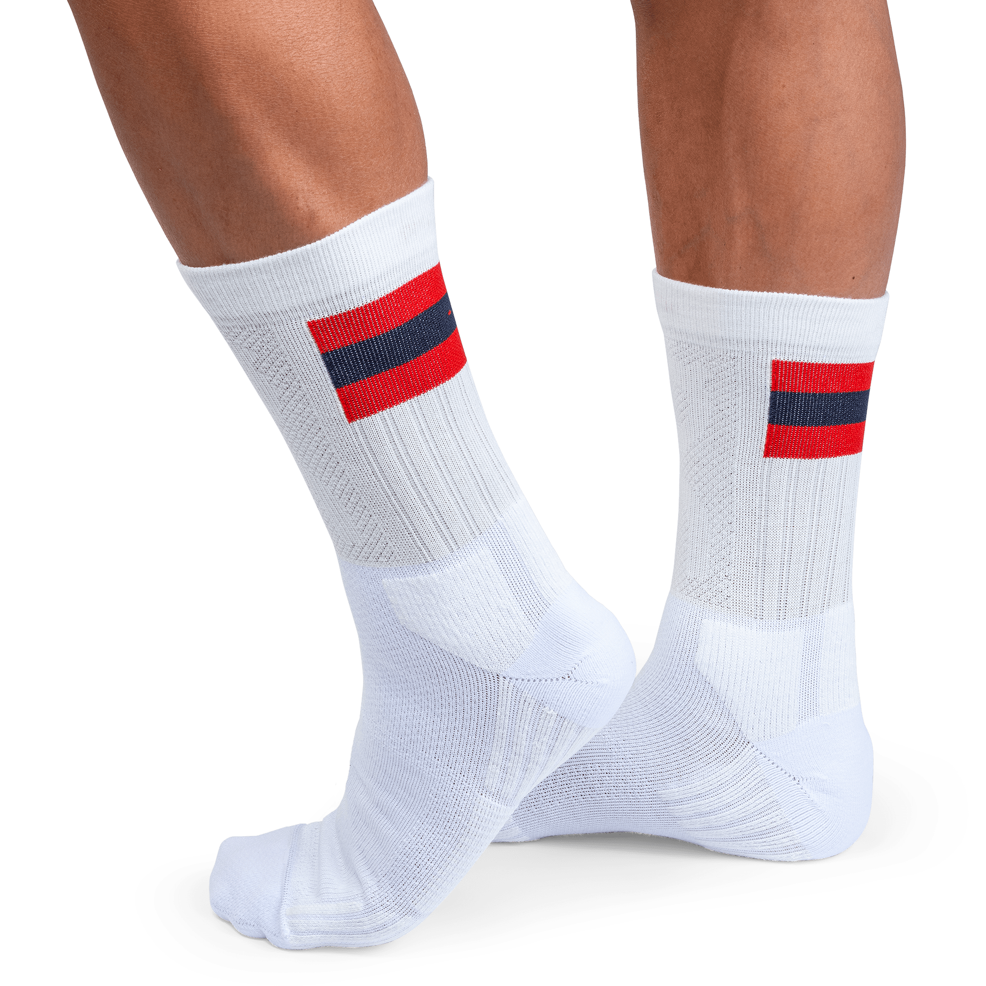 Tennis Sock in White/Red
