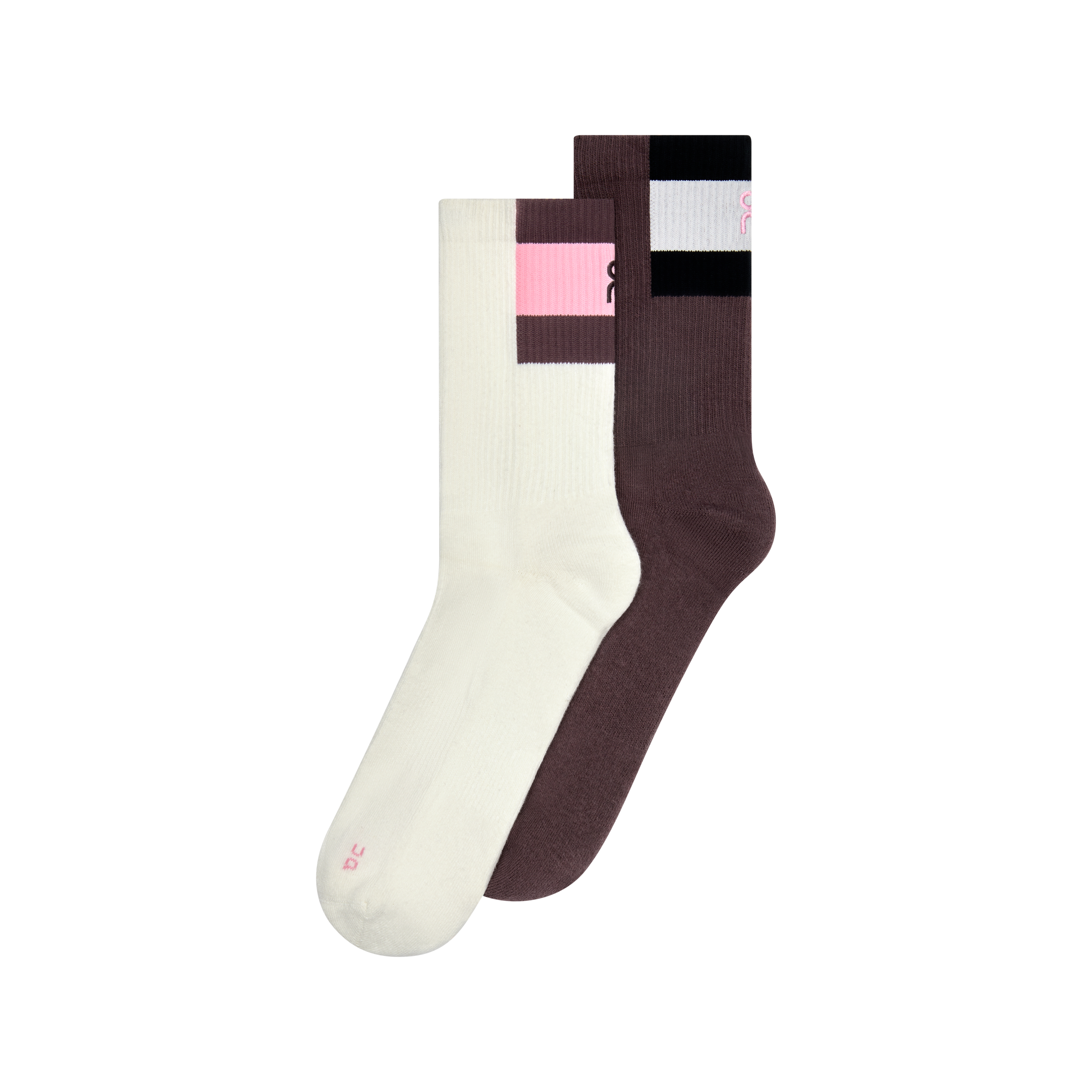 Courtside Sock High 2P in Ivory/Mulberry