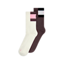 Courtside Sock High 2P in Ivory/Mulberry