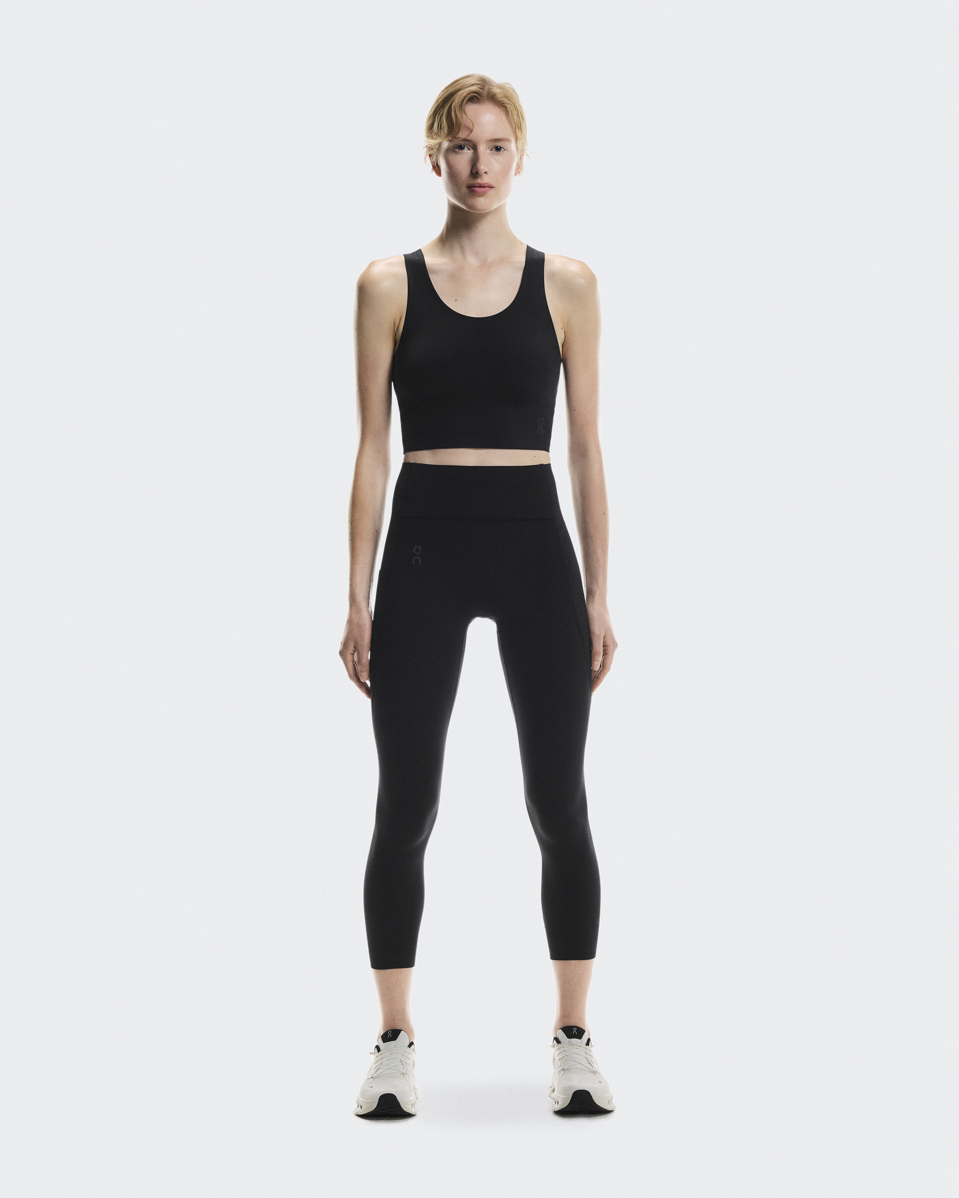 On Women's Studio Open Back Crop Shirt in Black, Size: Large, Polyester