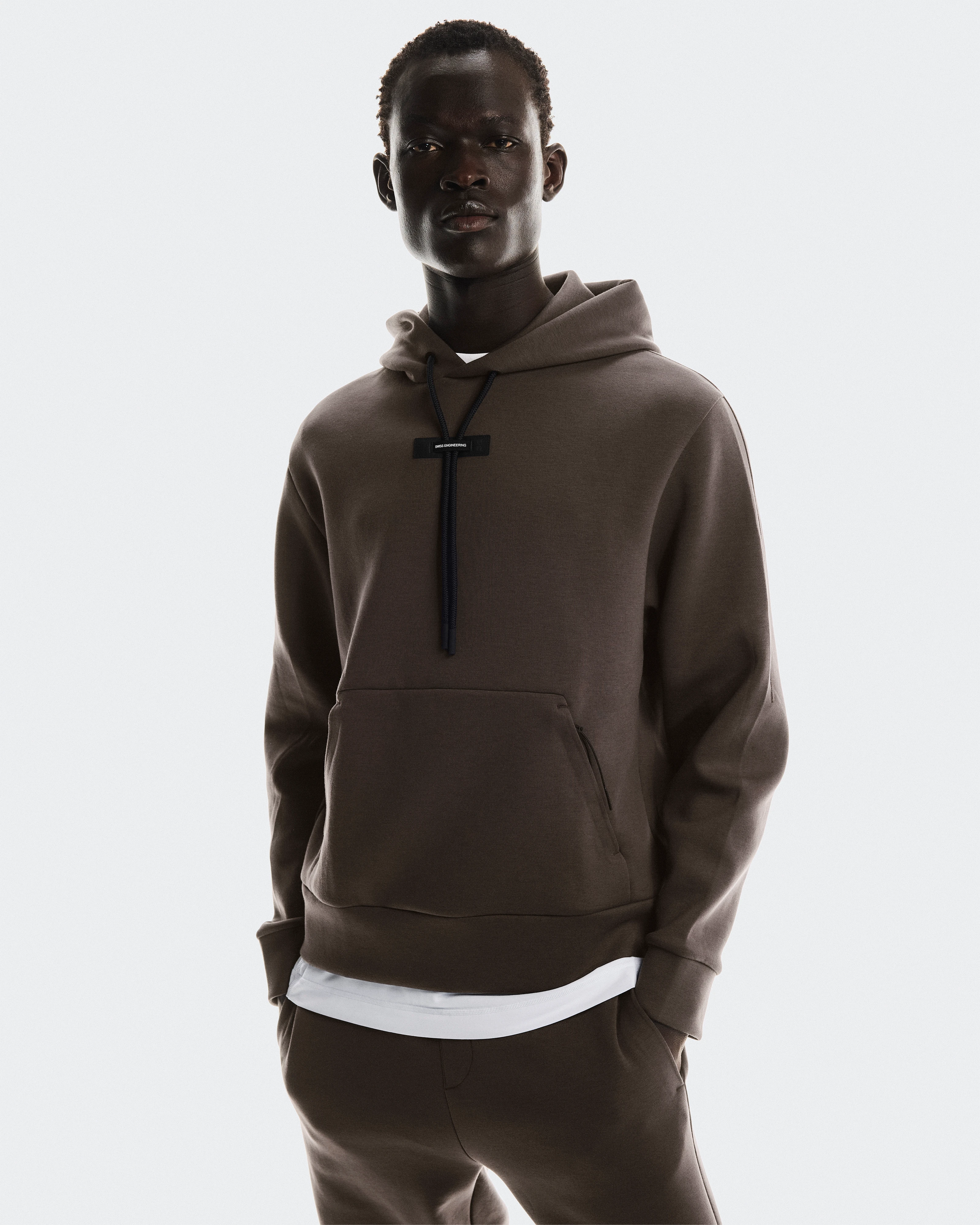 On Focus Tech Hoodie Pebble Men Hoodies and sweatshirts
