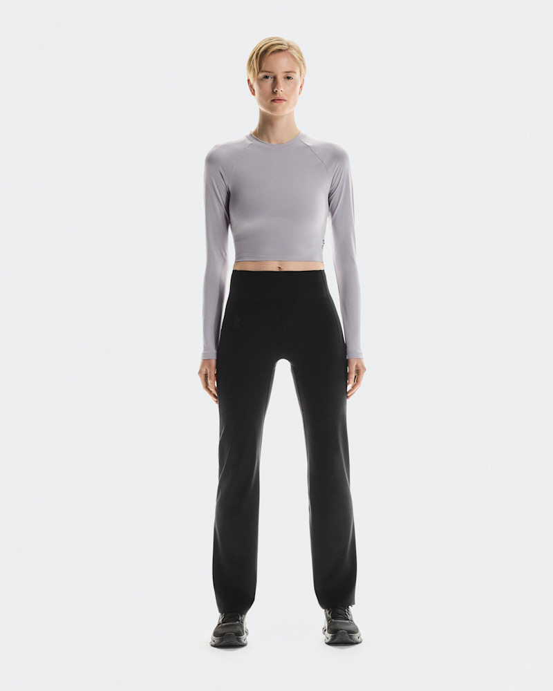 On Women's Studio Long-T Crop Long-Sleeve Shirt in Lilac, Size: Small, Polyester