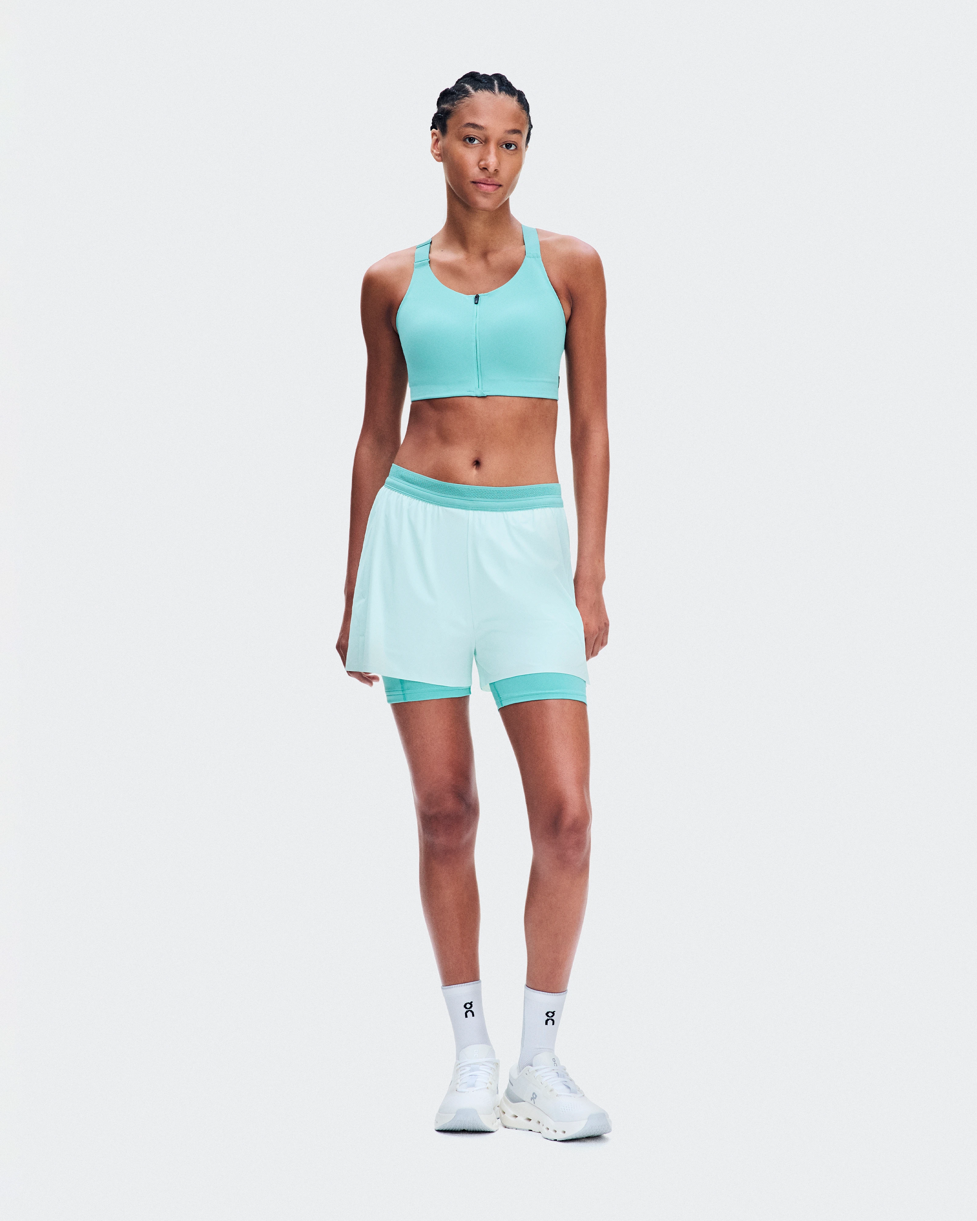 On Endurance Bra Zip Aquamarine Women Bras