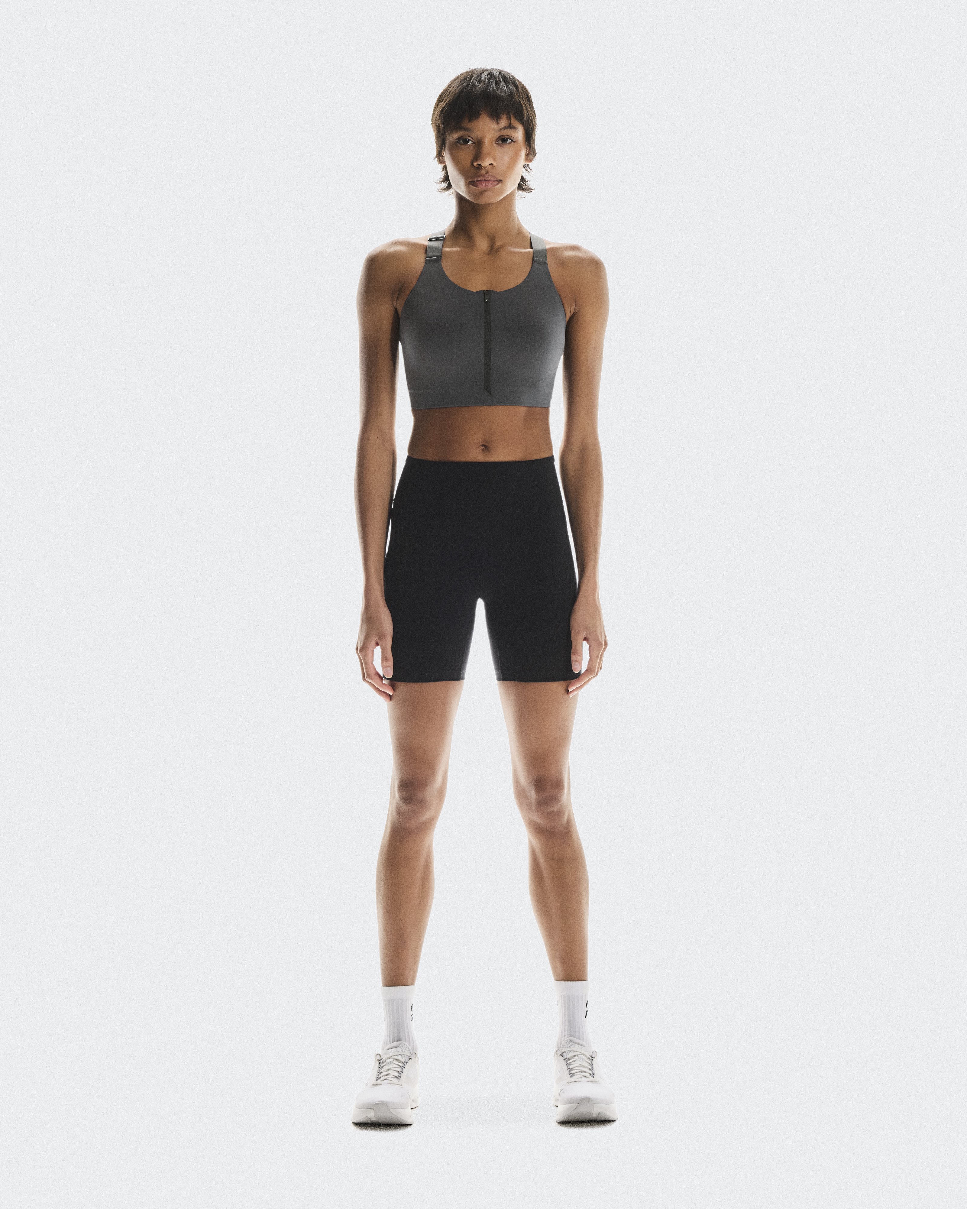 On Women's Performance Tights Short in Black, Size: Large, Polyamide/Mesh