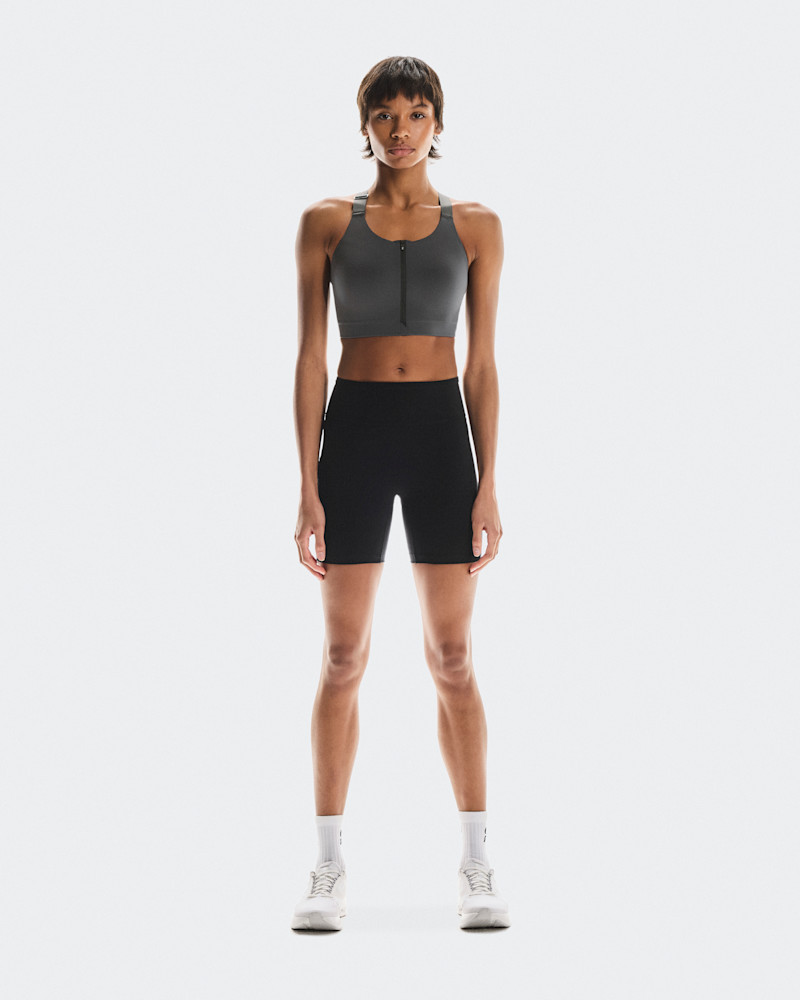 On Women's Performance Tights Short in Black, Size: Medium, Polyamide/Mesh