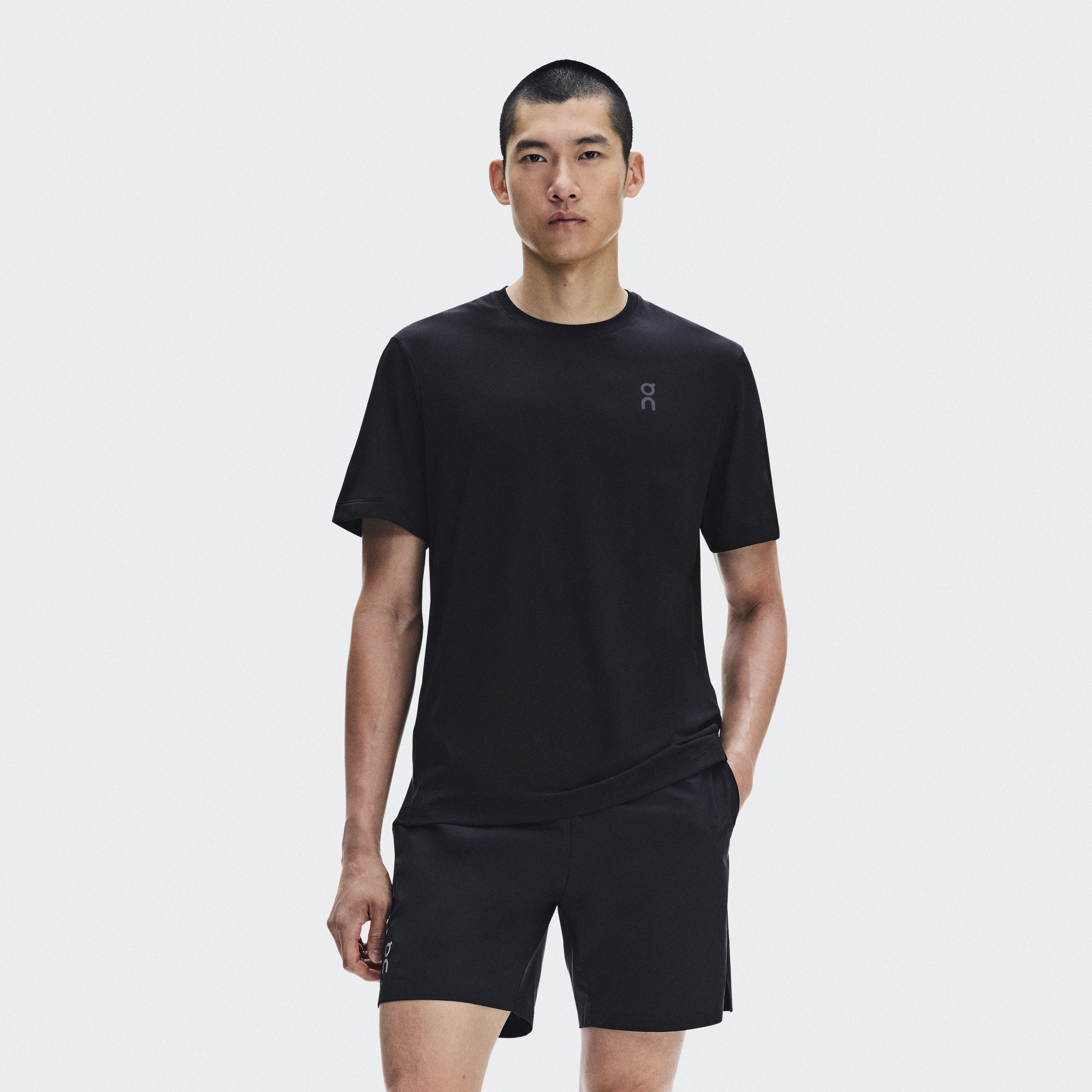 Core-T Grid Short-Sleeve Shirt in Black