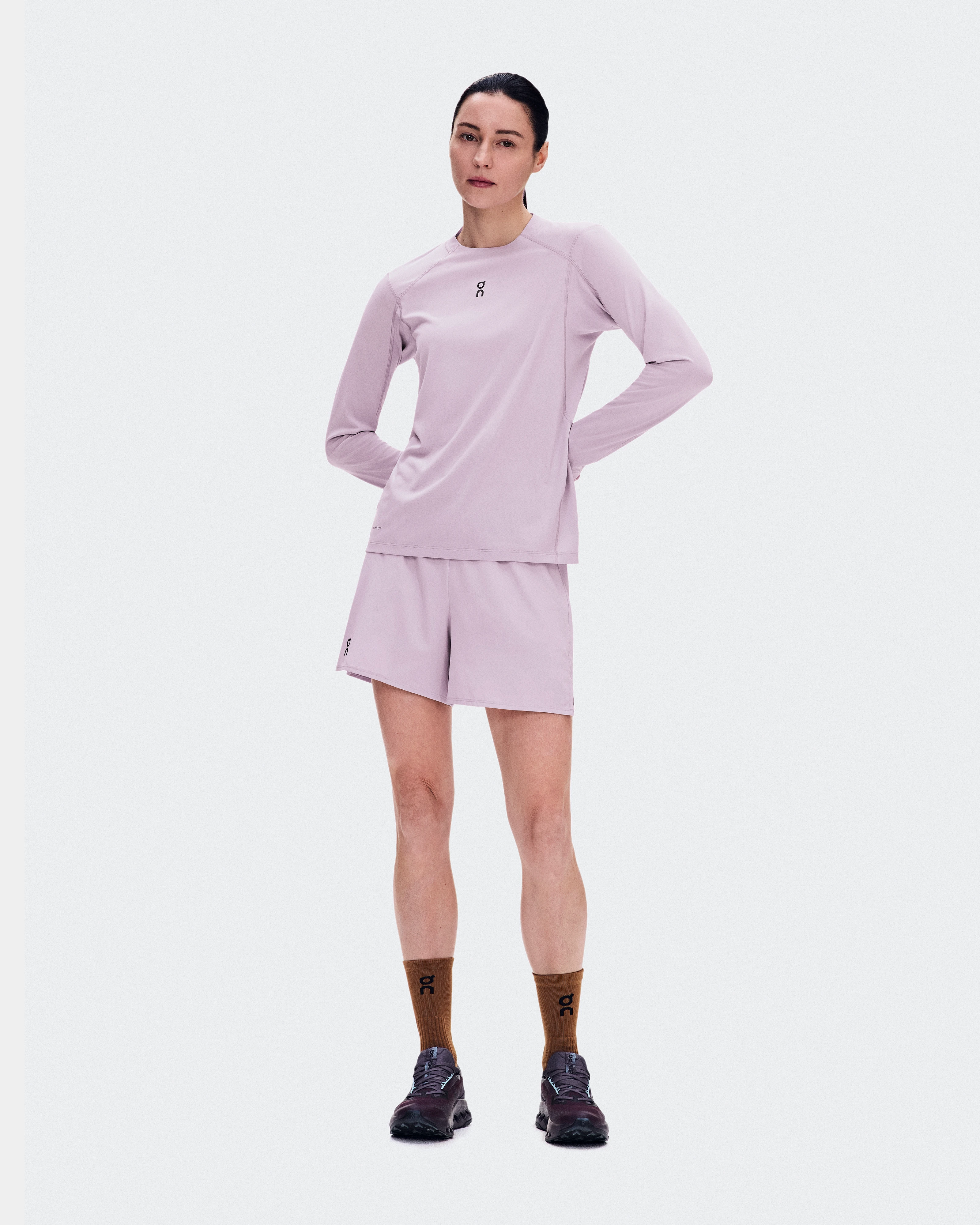 On Trail Long-T Solar Foxglove Women Trail running