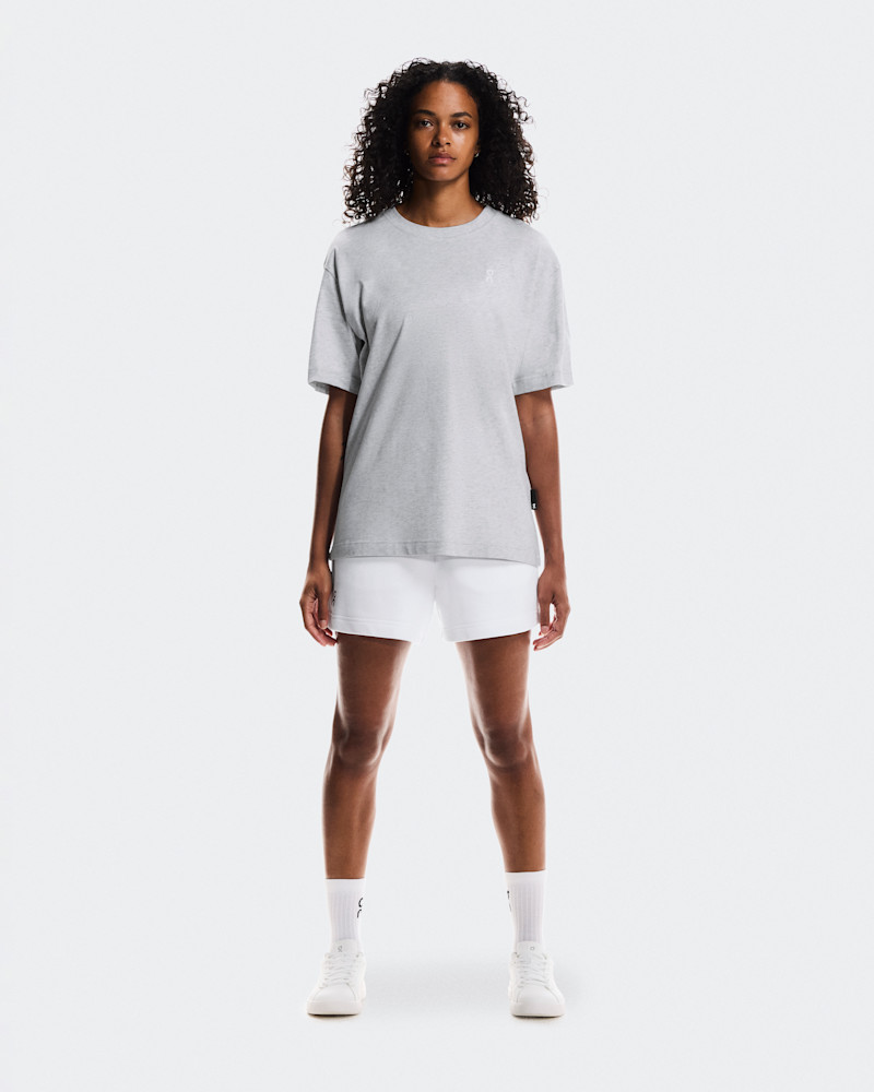 On Women's Club-T Smash Short-Sleeve Shirt in Grey Heather, Size: Large