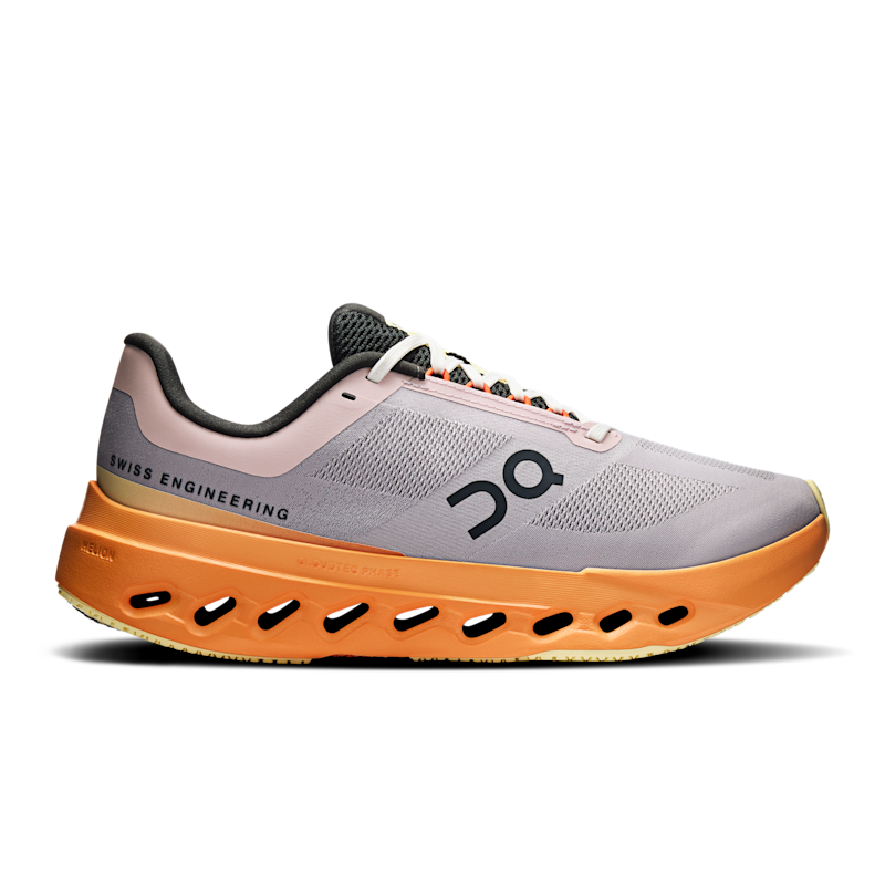 On Women's Cloudsurfer Next Road Running Shoe in Lilac/Tangerine, Size: 6, Recycled Polyester