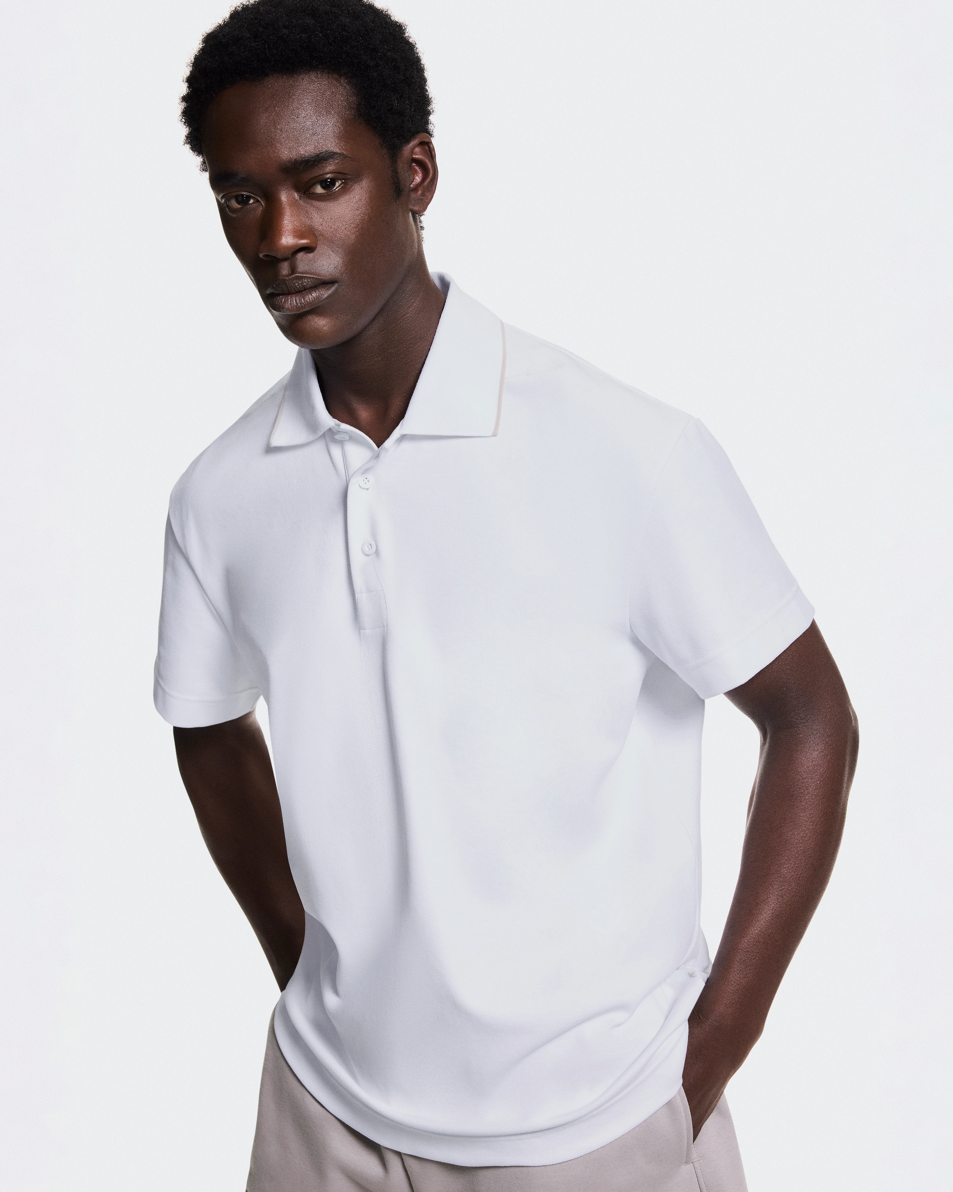 On Courtside Polo White & Sand Men Tops and t-shirts