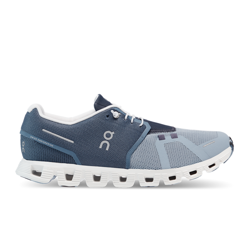 On Men's Cloud 5 Fuse Lifestyle Shoe in Storm/Chambray, Size: 13