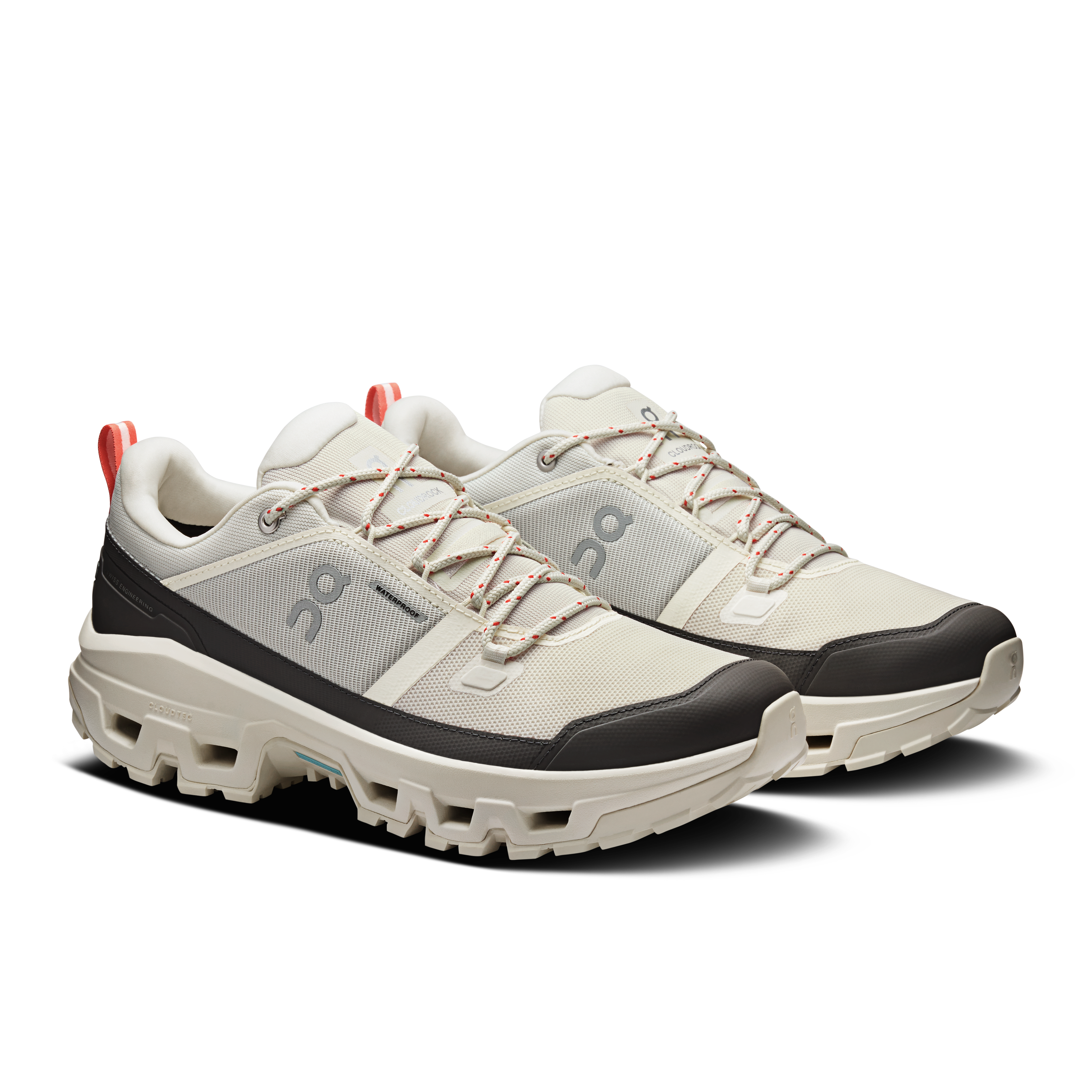 On Cloudrock Low Waterproof Ivory & Ivory Men Hiking Shoes