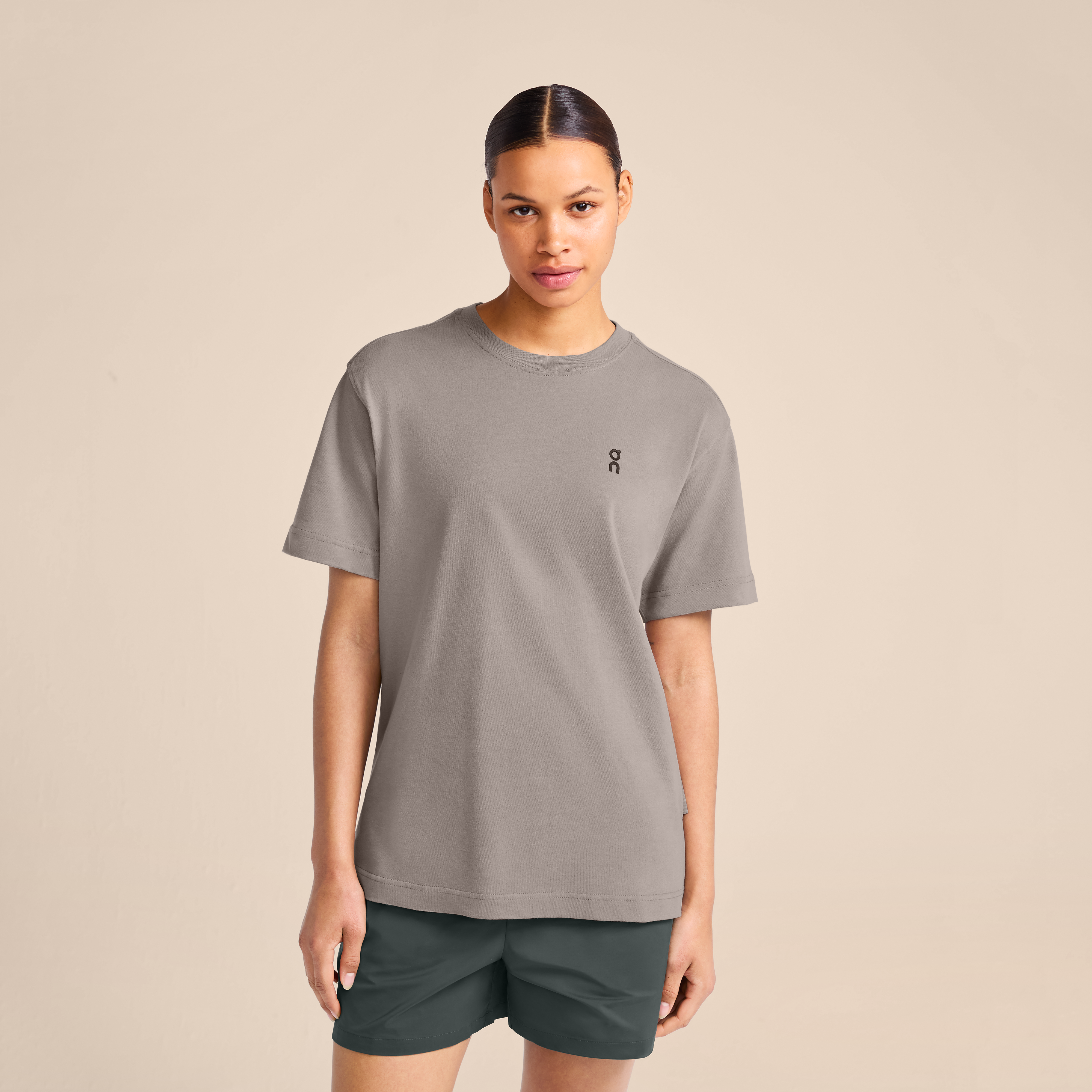 On Club T Grey Women Travel, recovery, all-day wear Tops and t-shirts