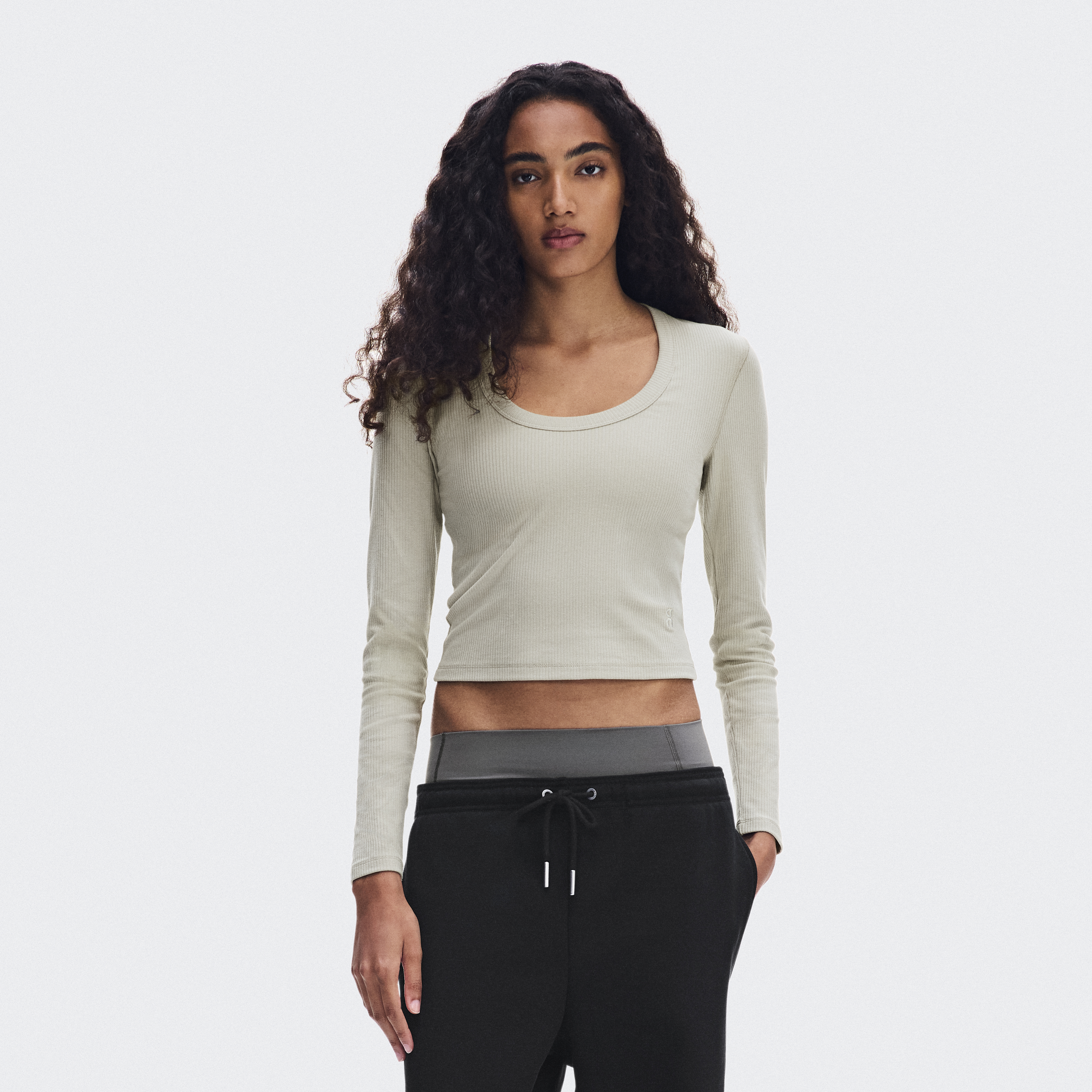 All-Day Ribbed Long-T Long-Sleeve Shirt in Brume