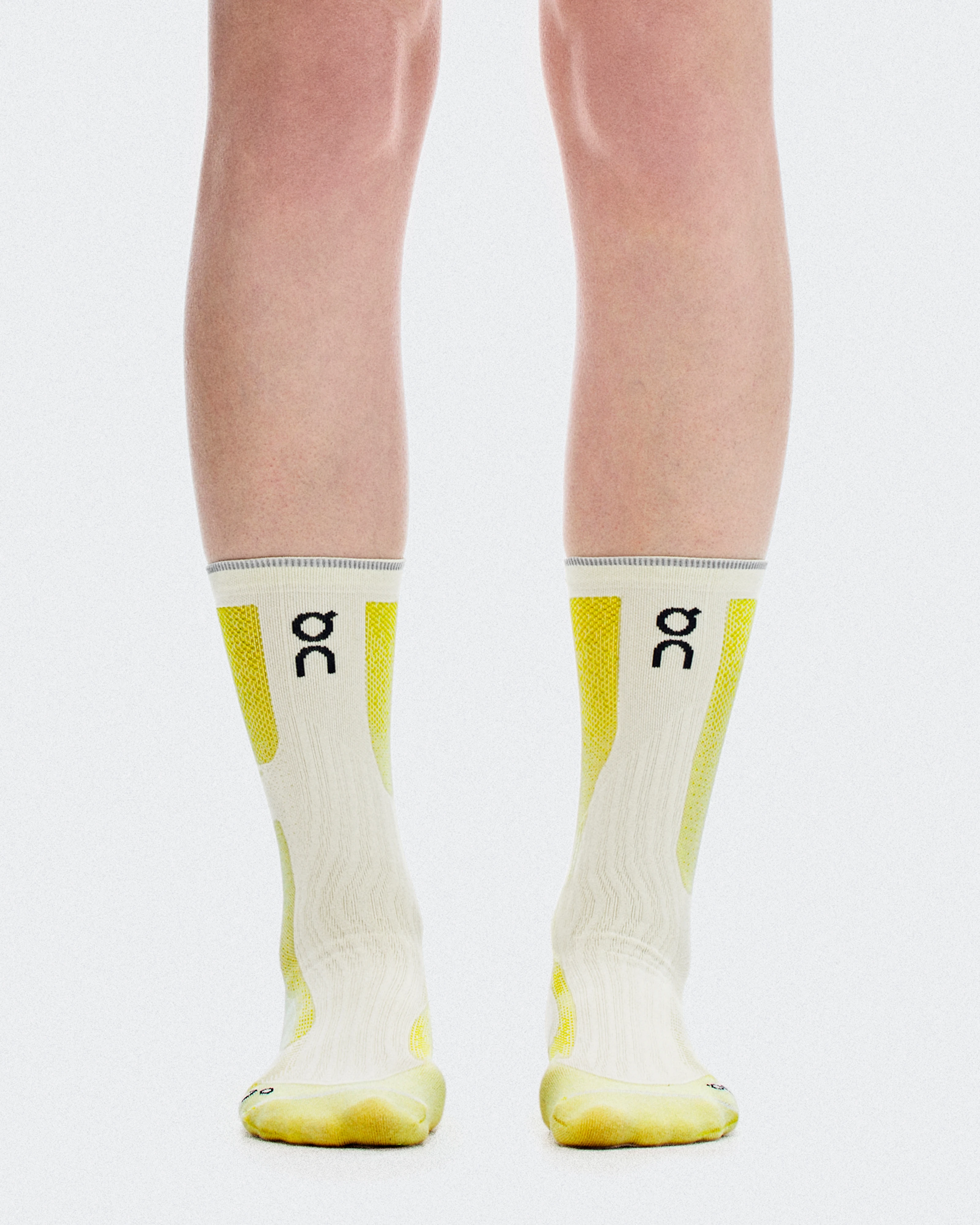 On Elite Run Sock High Hyper White & Lime Unisex Socks