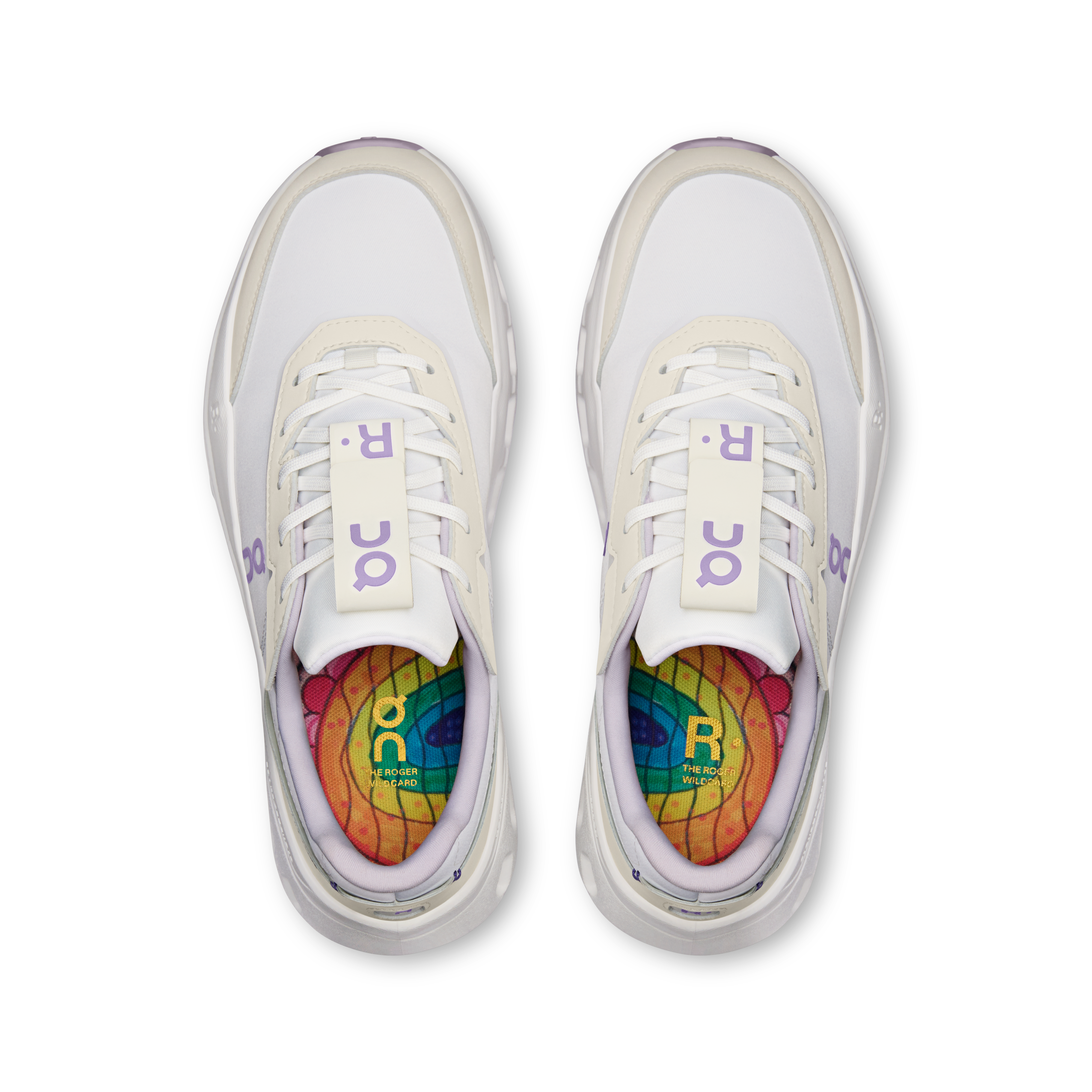 On THE ROGER Wildcard Ivory & Orchid Women Tennis Shoes