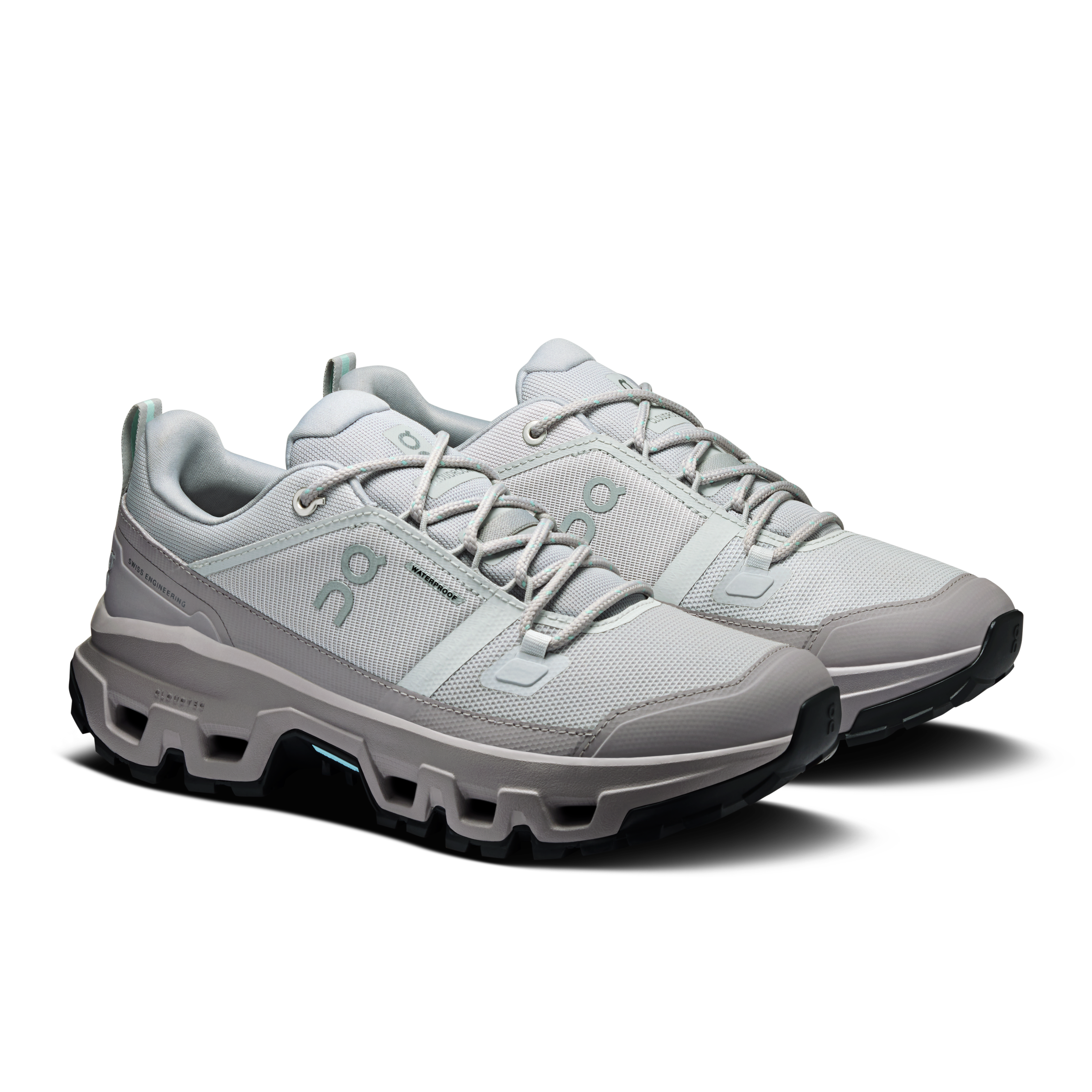 On Cloudrock Low Waterproof Glacier & Ore Women – Hiking, Missiongrip™, mixed terrain Shoes