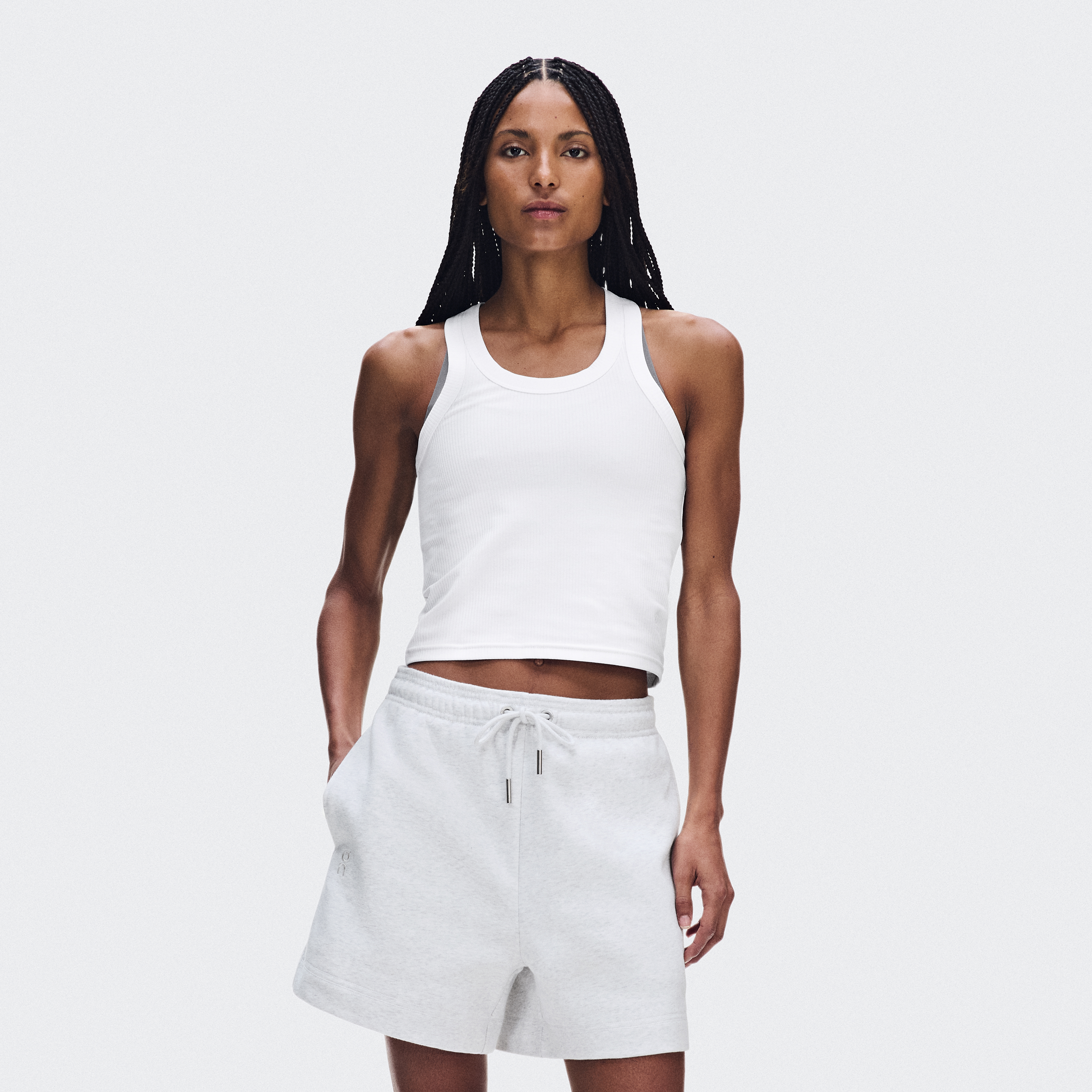 All-Day Ribbed Tank Top in White